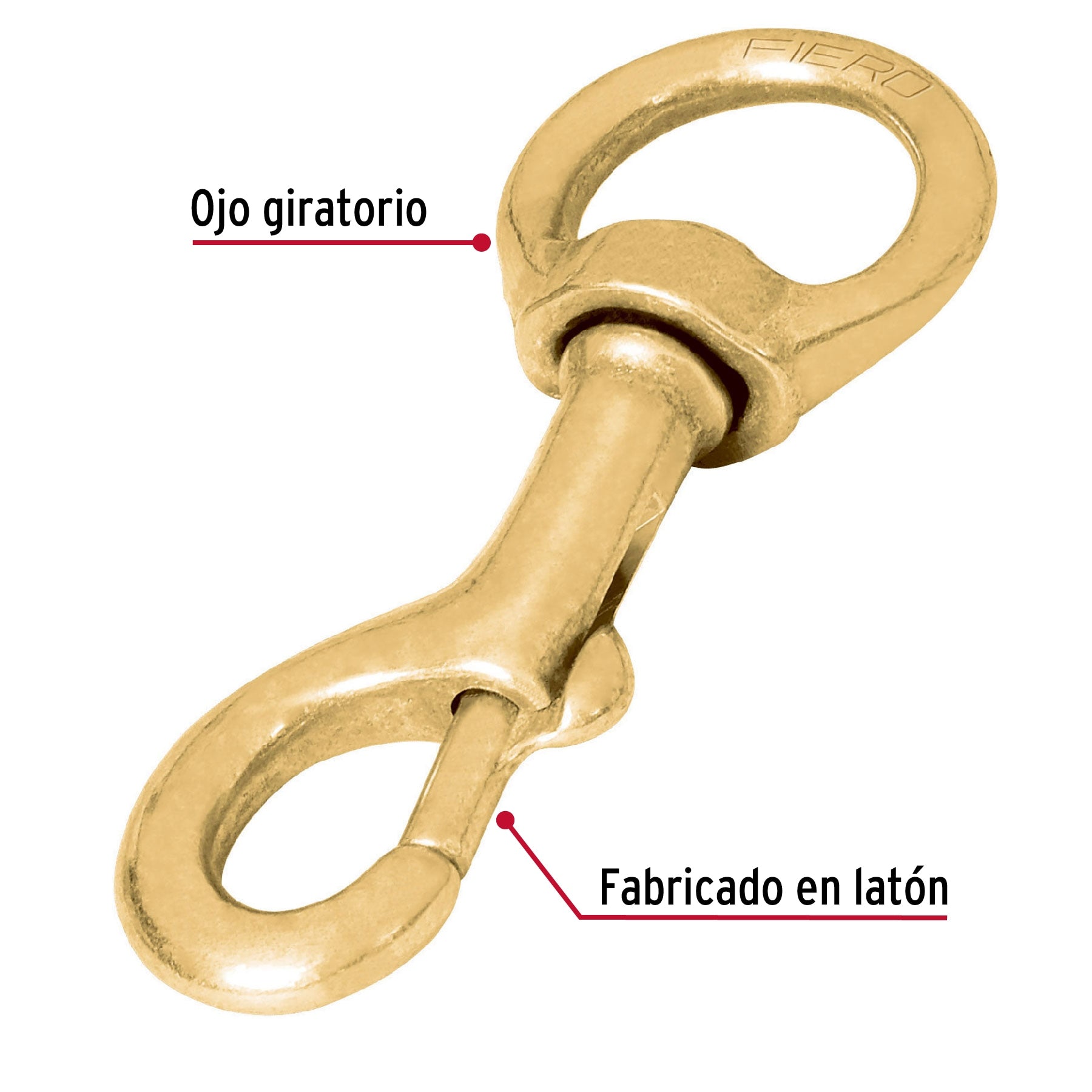 Bandola destorcedora de latón 1-1/4", Fiero