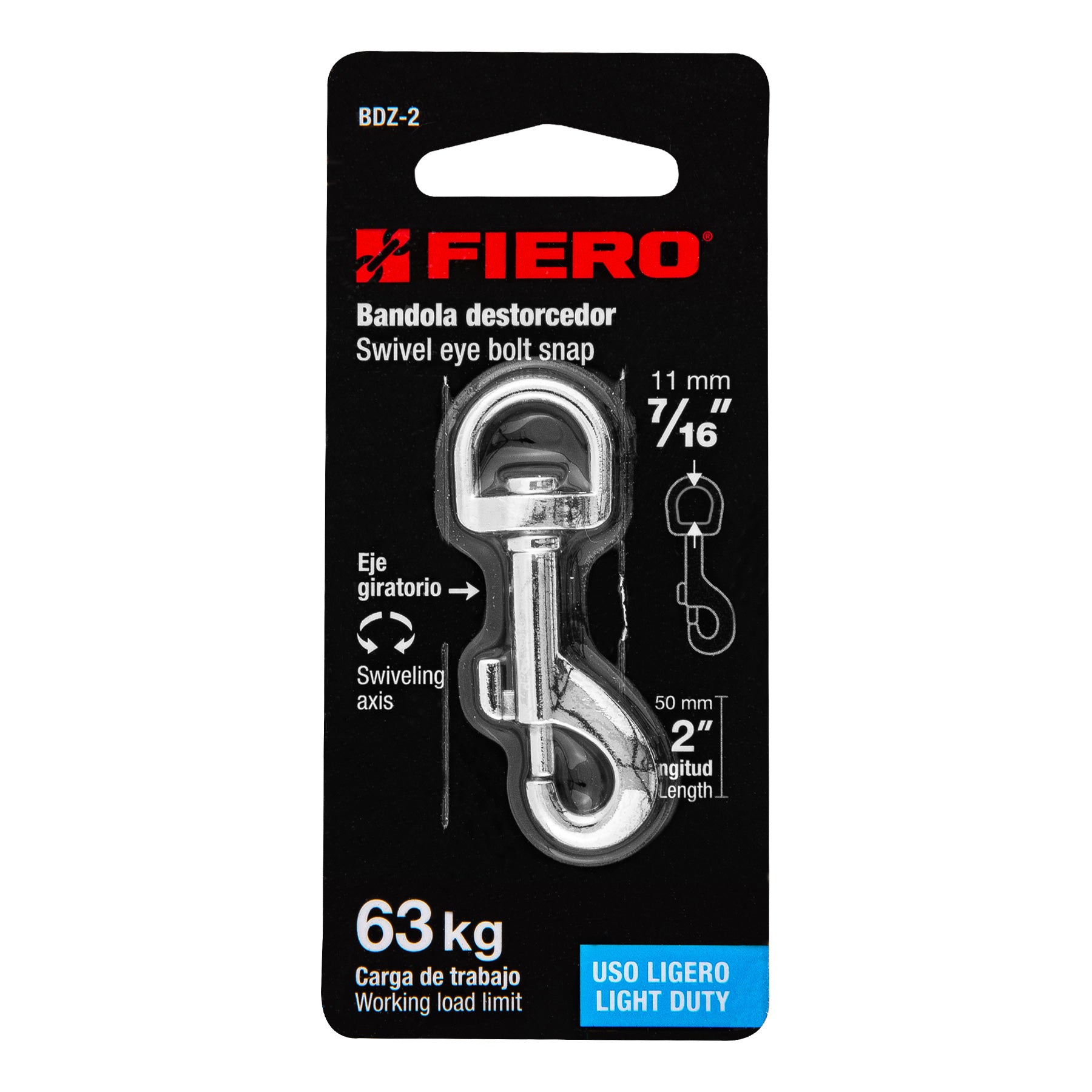 Bandola de zinc de 7/16" giratoria, Fiero