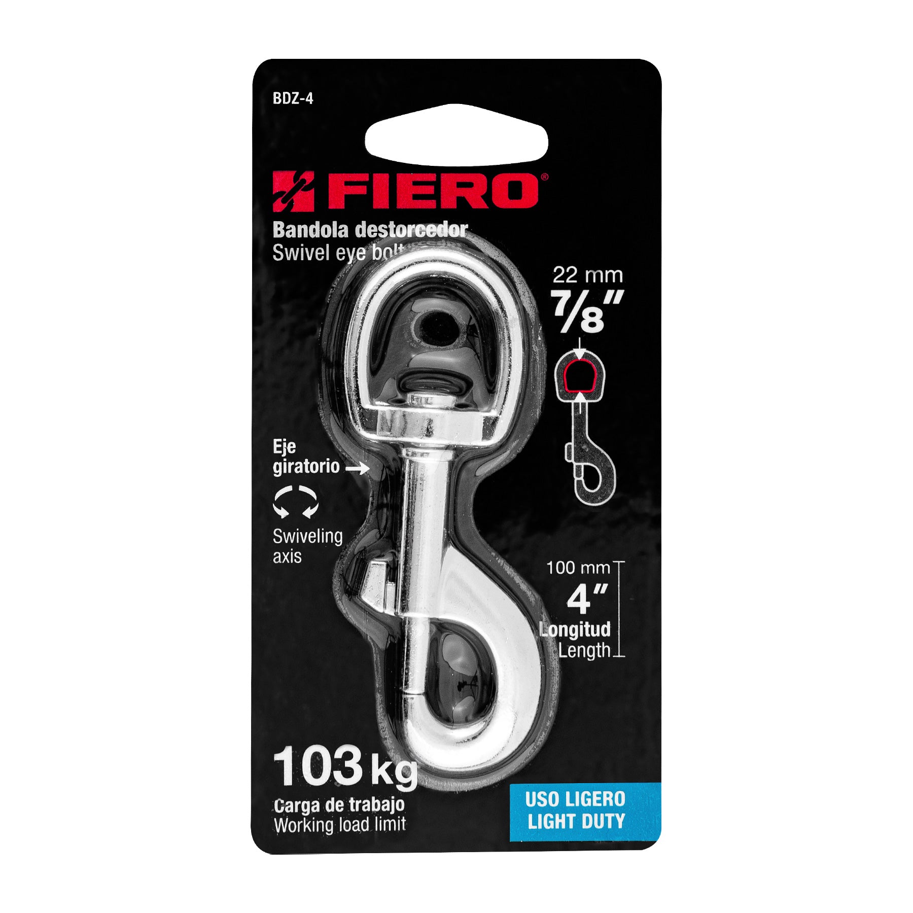 Bandola de zinc de 7/8" giratoria, Fiero
