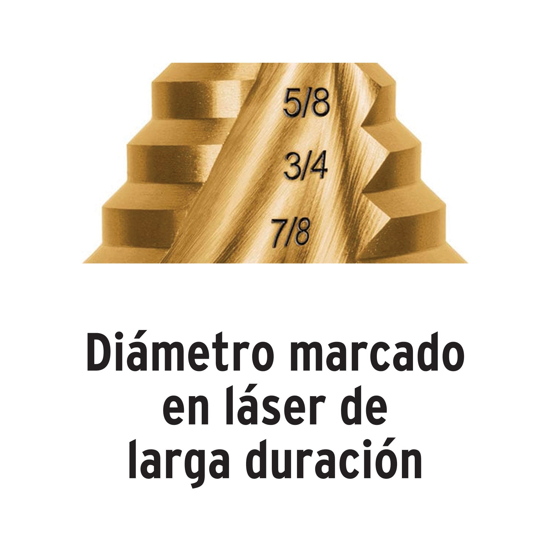 Broca escalonada titanio 9 escalones 1/4" a 3/4", Expert