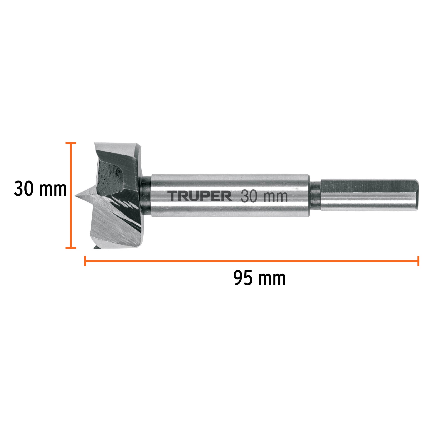 Broca forstner 30 mm para madera, Truper
