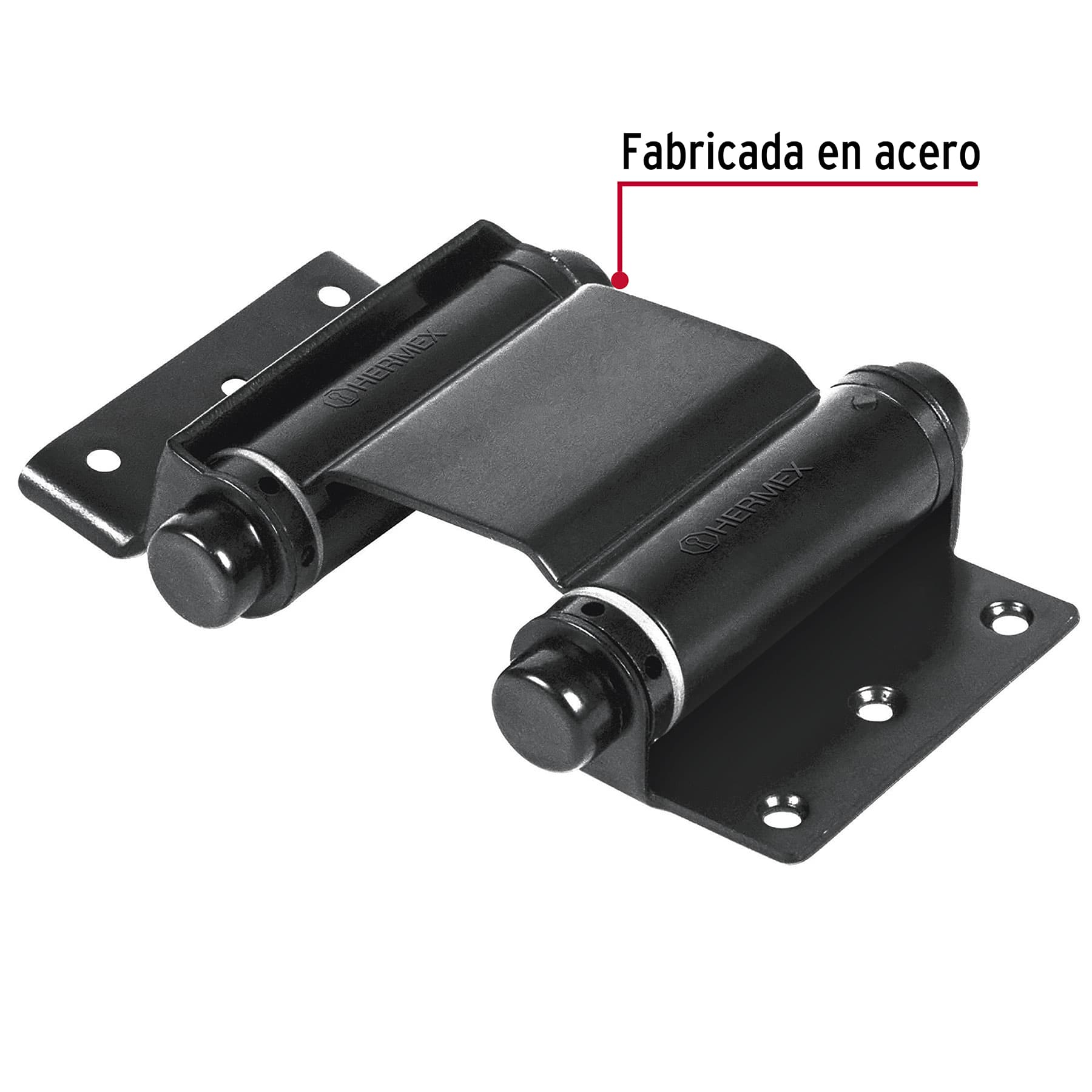 Bisagra de doble acción 3" acero negro, Hermex