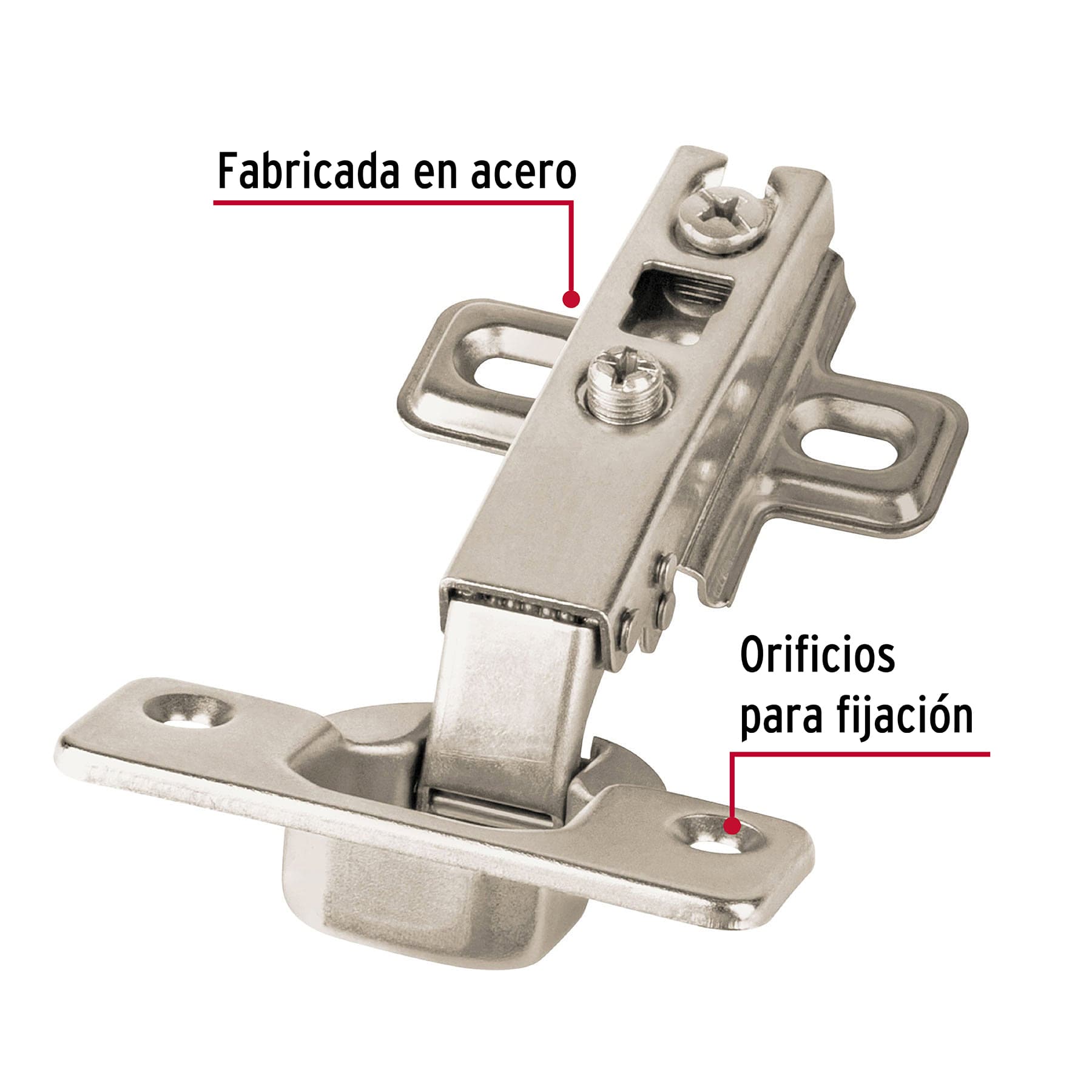 Bolsa con 2 bisagras bidimensionales de 110∞ cobertura media