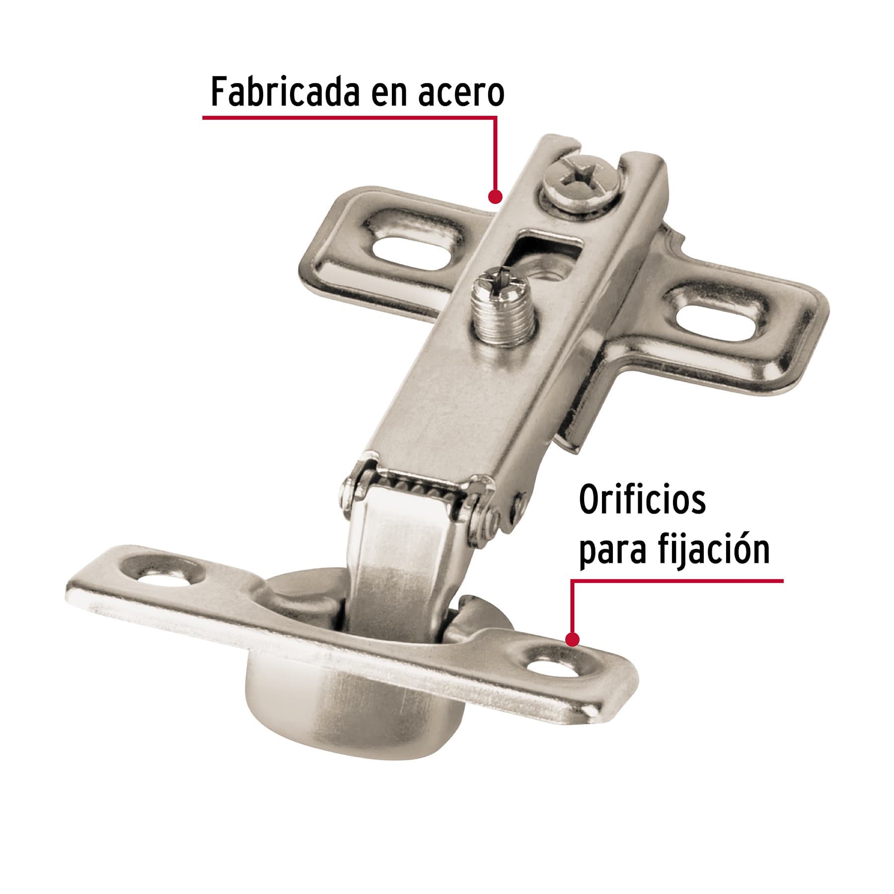 Bolsa con 2 bisagras bidimensionales de 95∞ cobertura completa