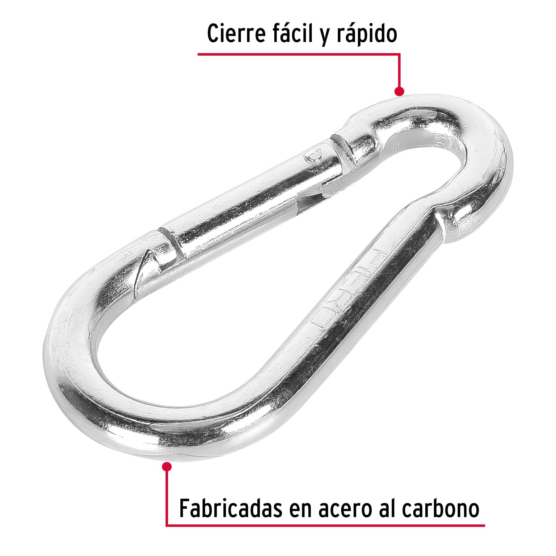 Bandola mosquetón de acero 3/8", Fiero