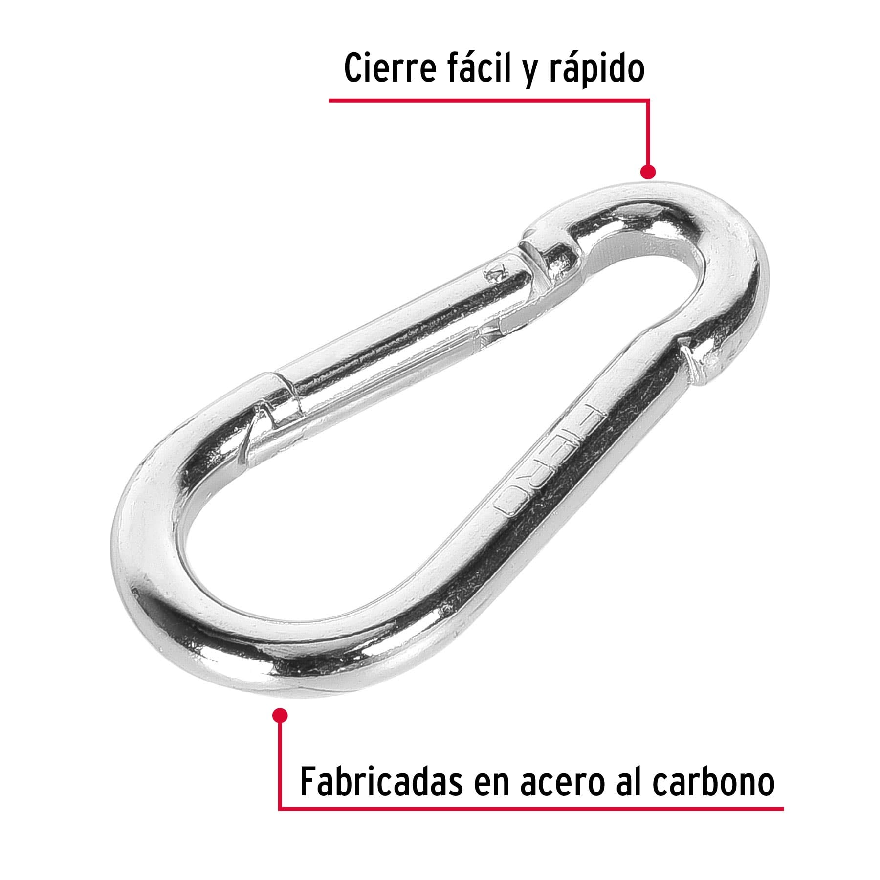 Bandola mosquetón de acero 5/16", Fiero