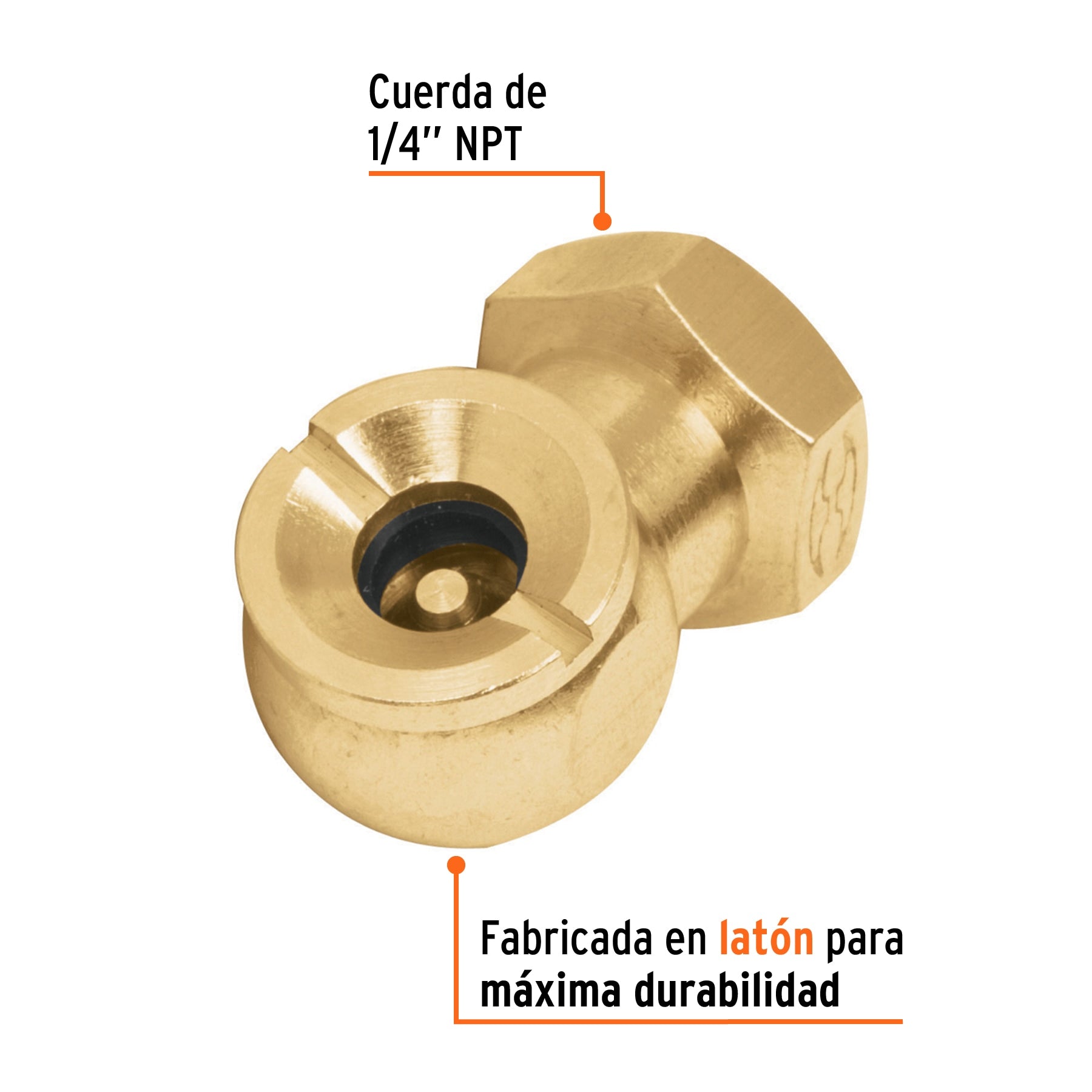 Cabeza infladora de llantas, conexión hembra 1/4" NPT,Truper
