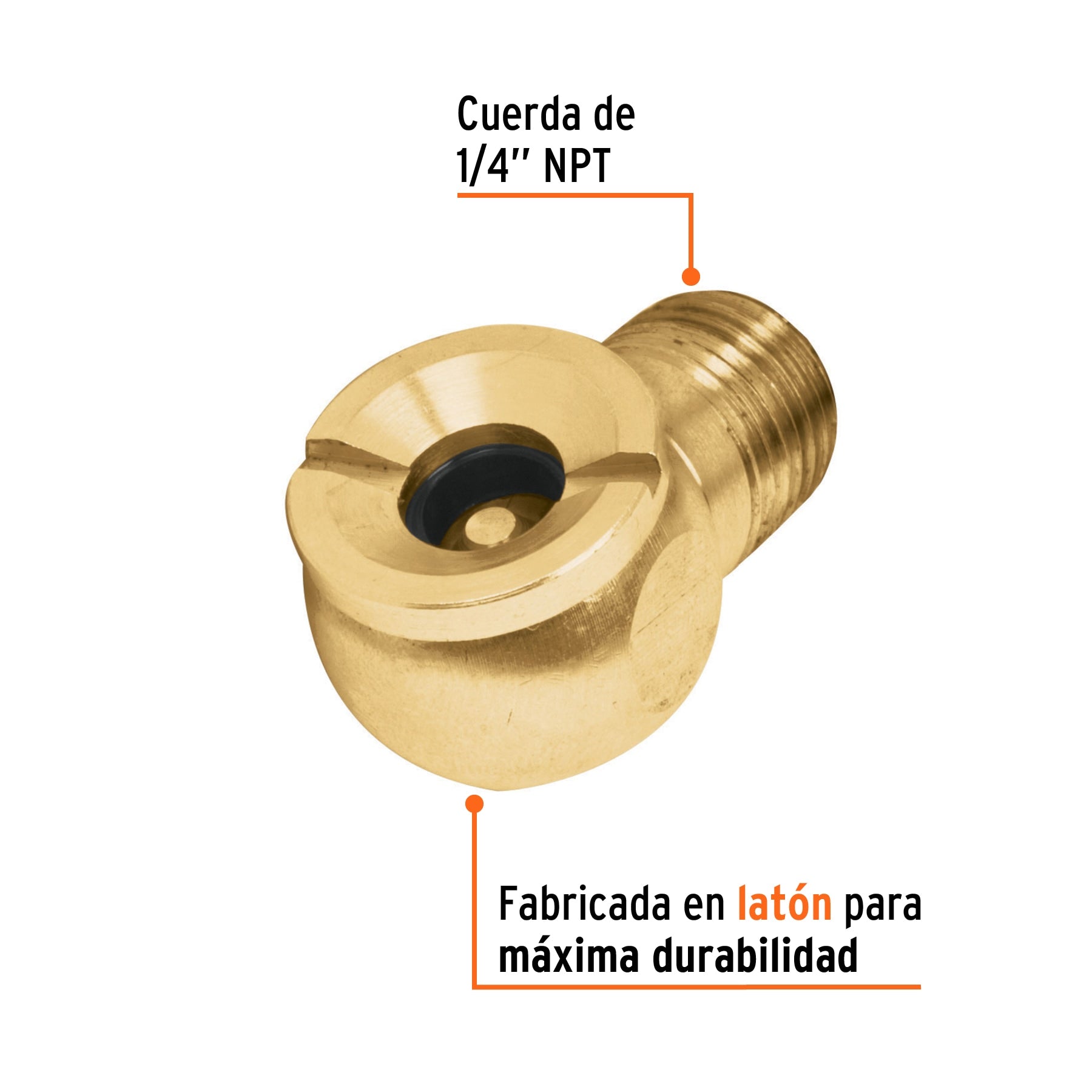 Cabeza infladora de llantas, macho, cuerda 1/4" NPT, Truper