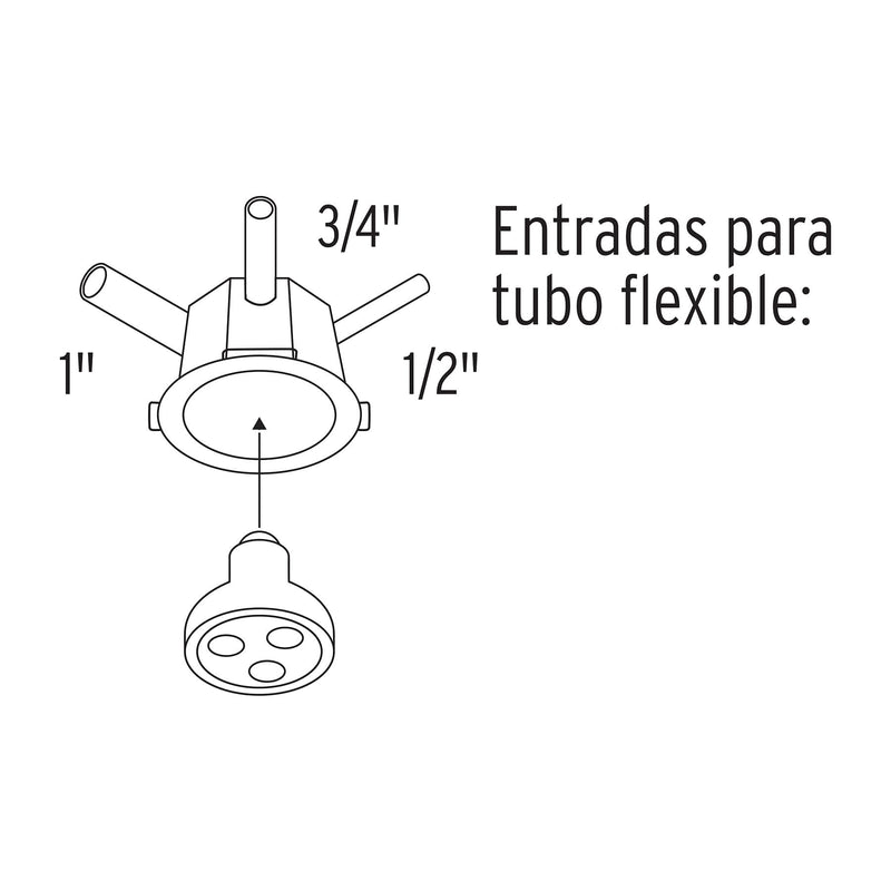 Bote integral de 10 cm,  aro interno de 11 cm,  Volteck