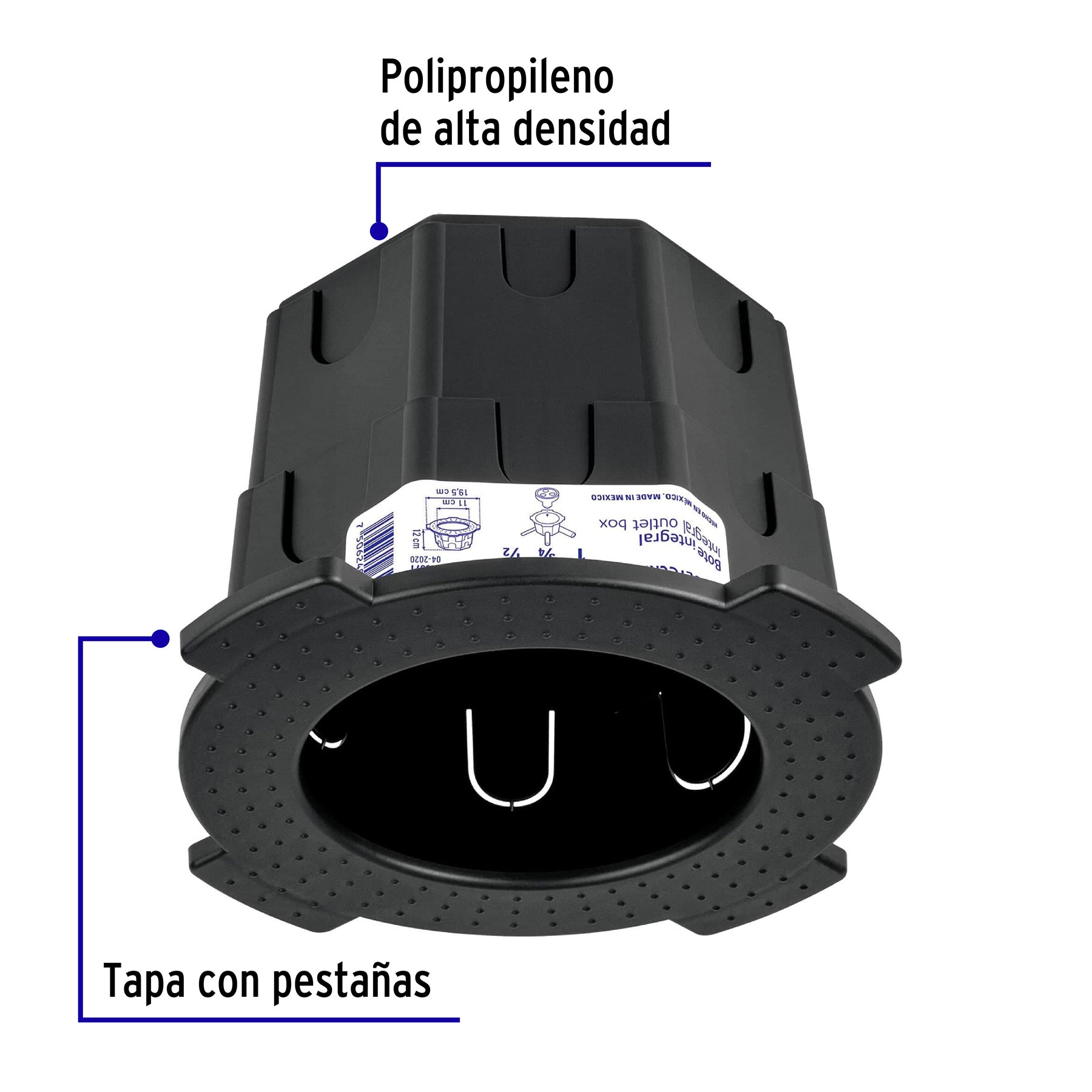 Bote integral de 12 cm, aro interno de 11 cm, Volteck, BOIN-1211, 48371