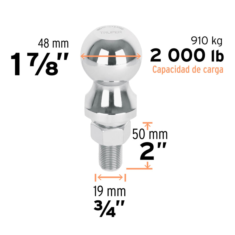 Bola de arrastre,  capacidad 2000 lb,  Truper