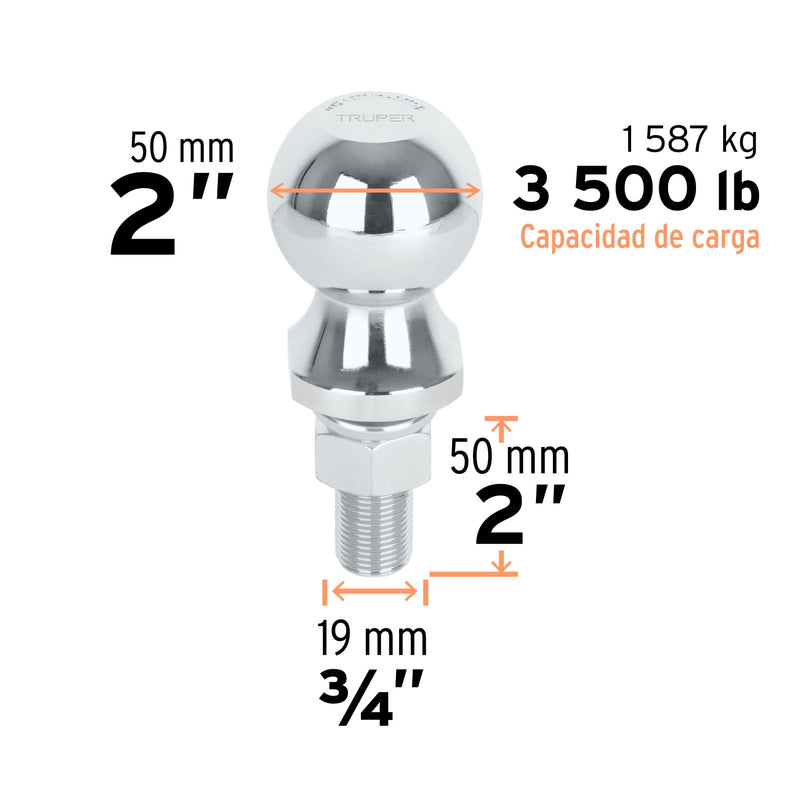 Bola de arrastre,  capacidad 3500 lb,  Truper