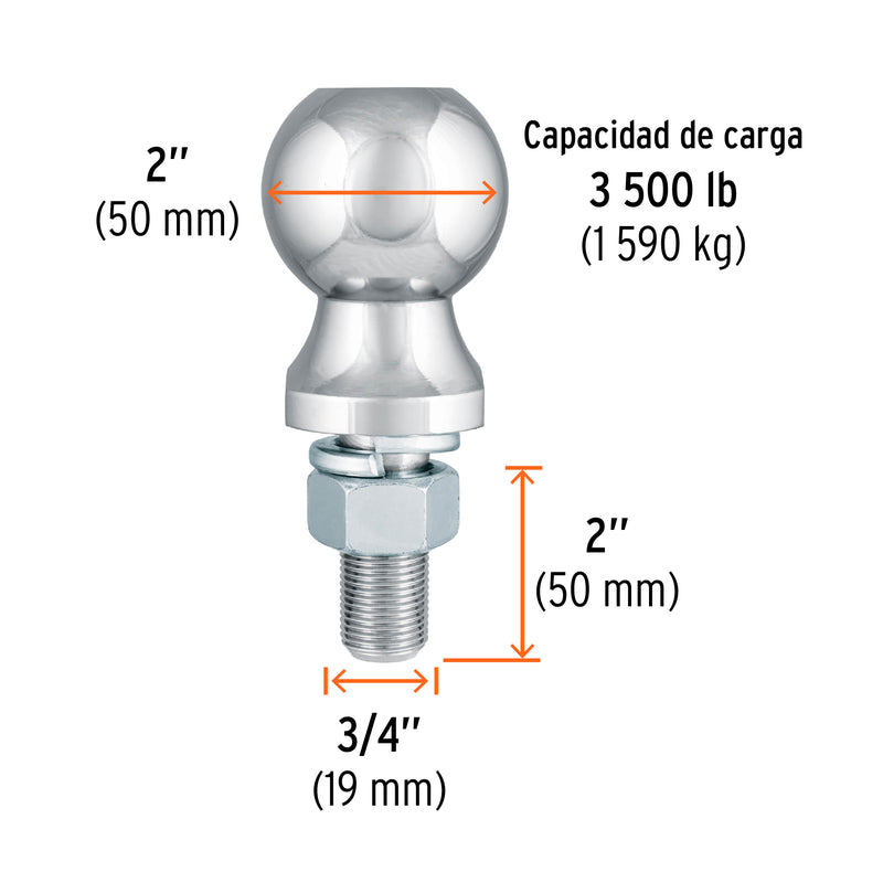 Bola de arrastre,  capacidad 3500 lb,  Truper