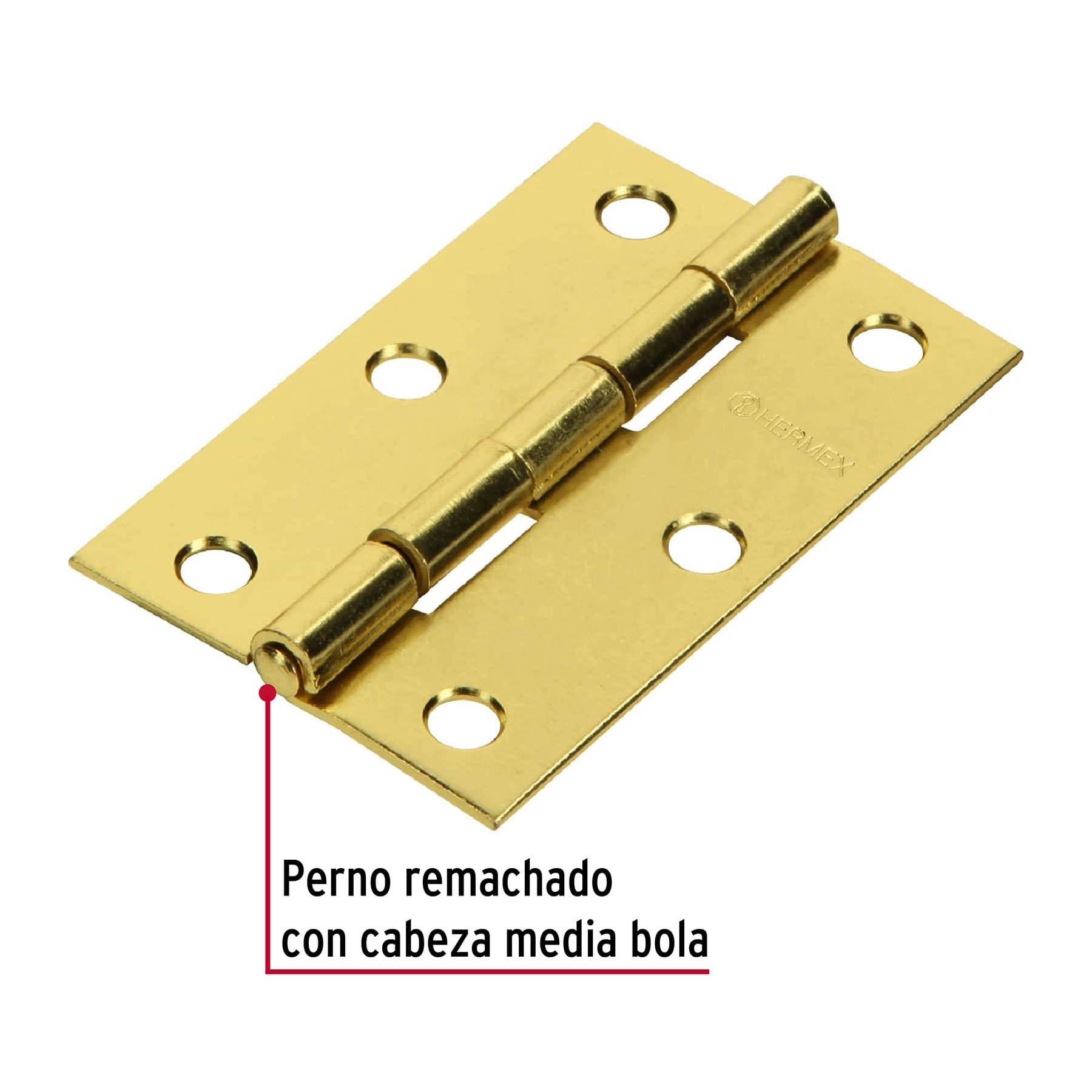 Bolsa con 2 bisagras rectangulares 2-1/2", acero latonado