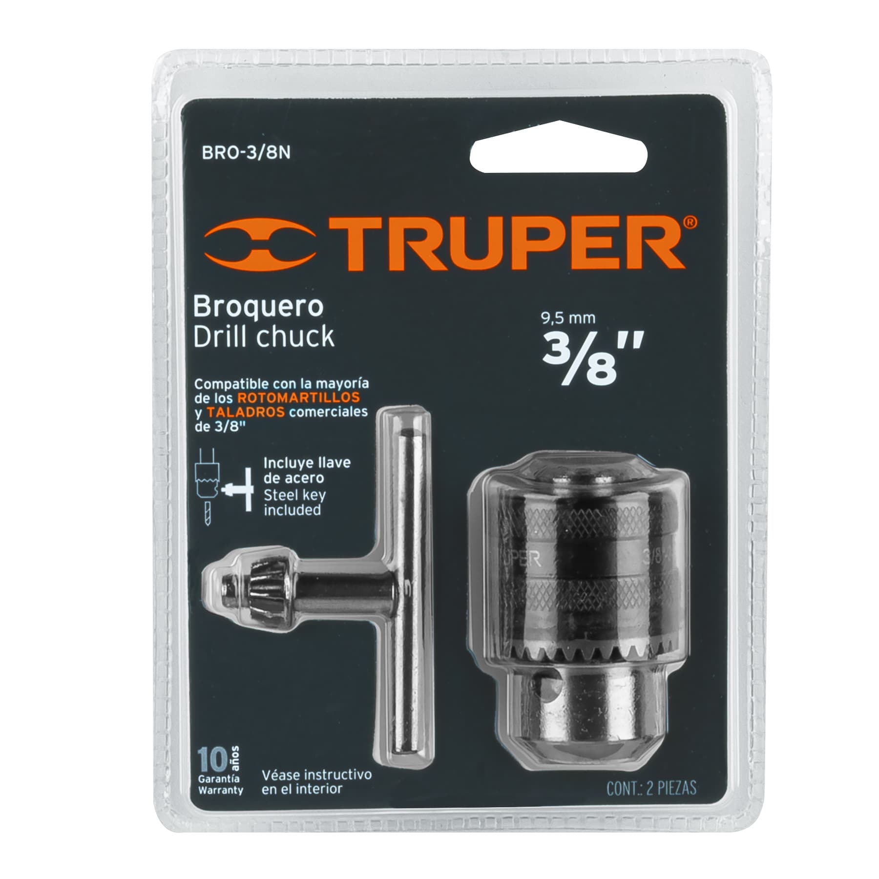 Broquero de 3/8" con llave, Truper