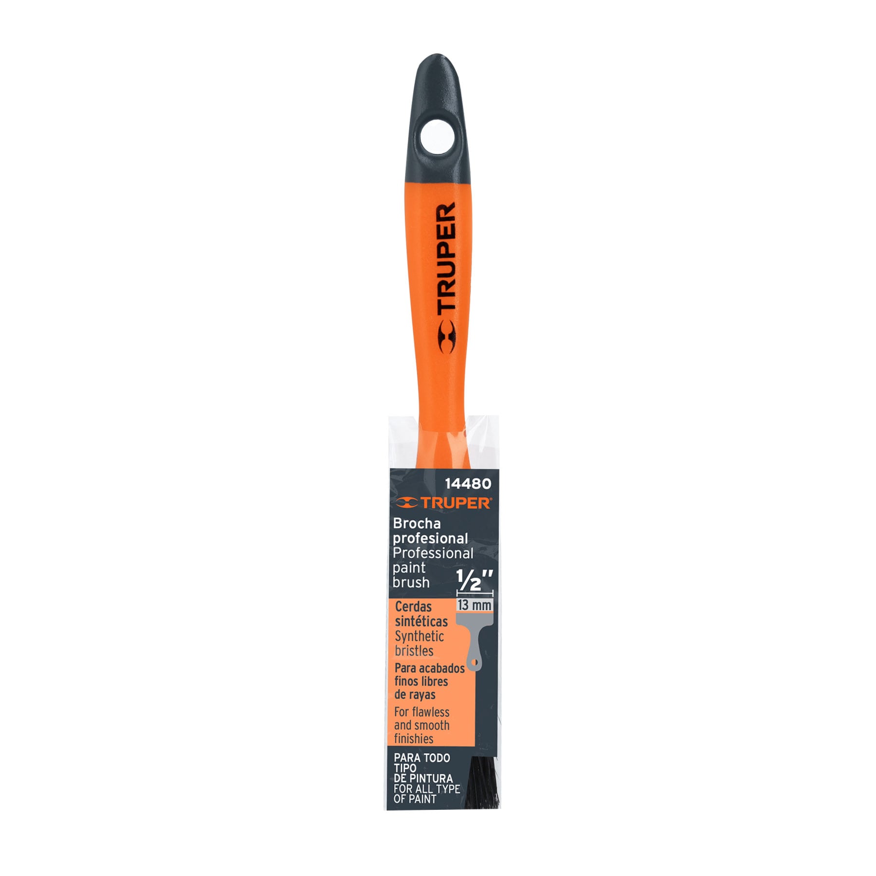 Brocha profesional de 1/2" con mango de plástico, Truper