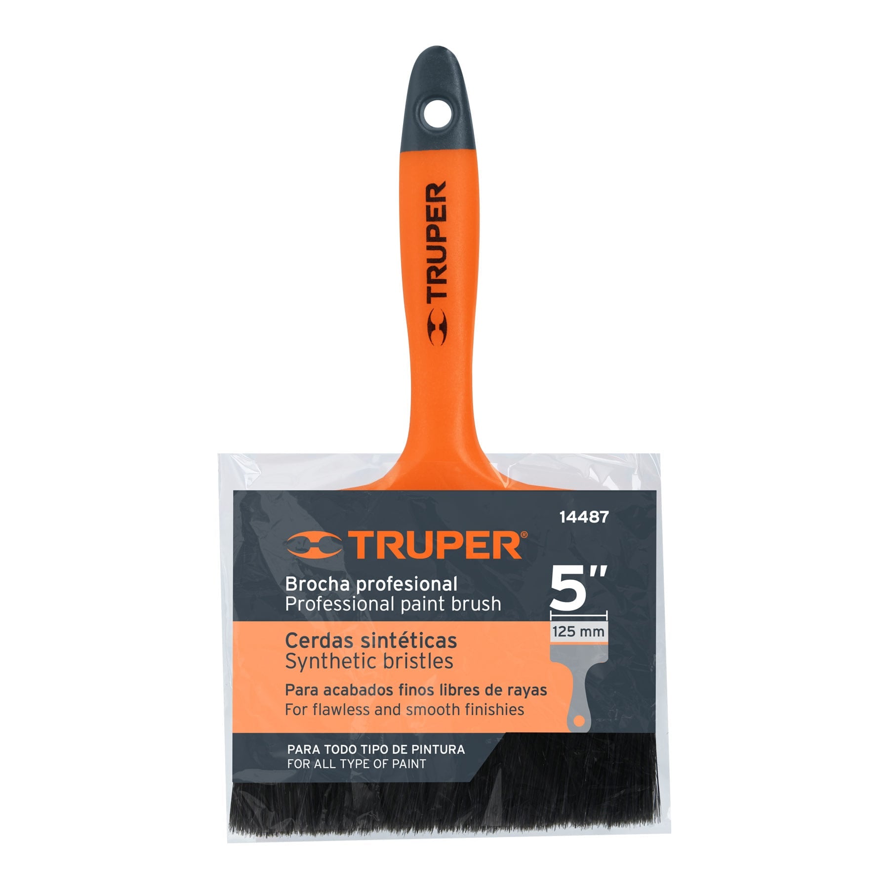 Brocha profesional de 5" con mango de plástico, Truper