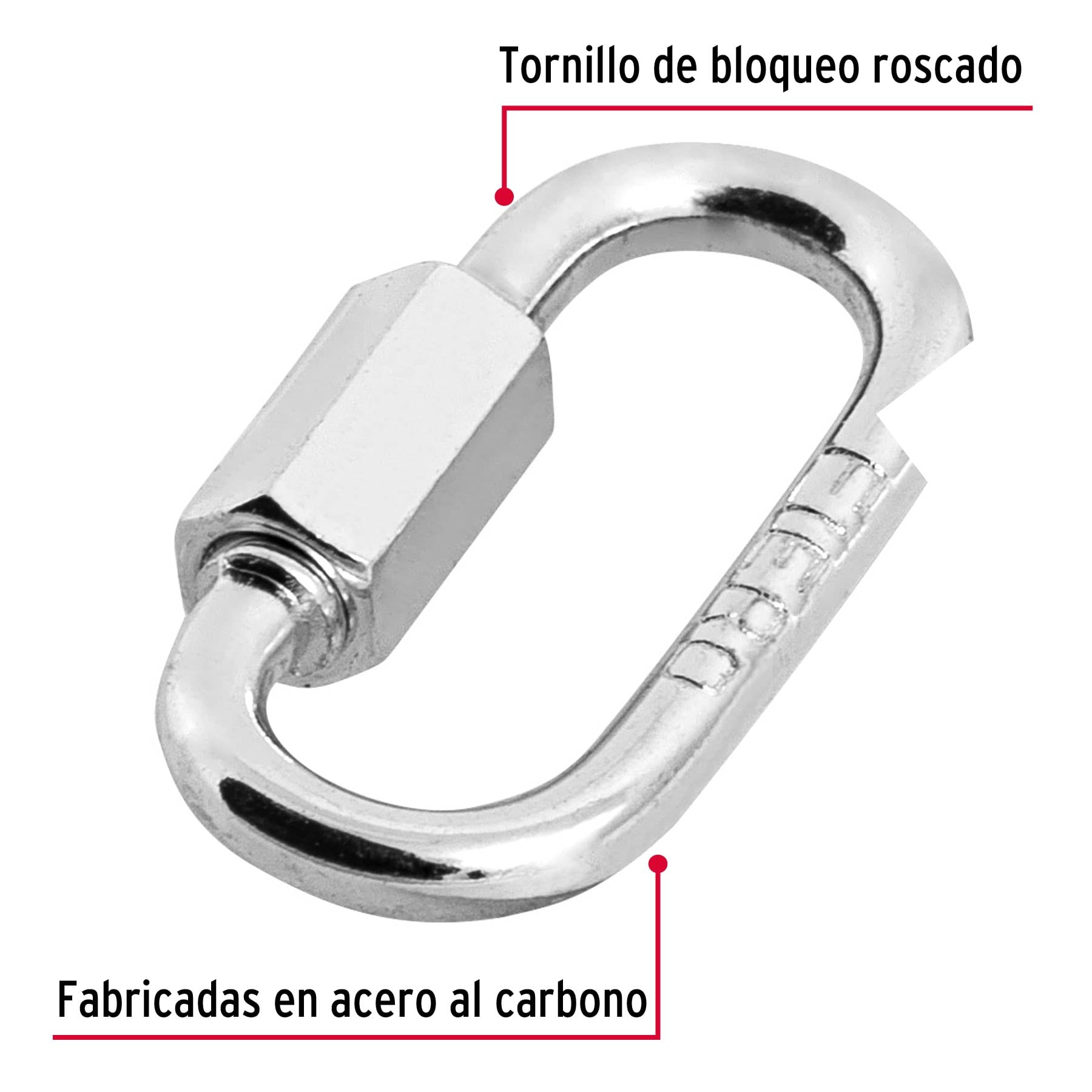 Bandola de acero de 1/8" con seguro, Fiero
