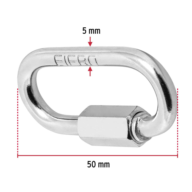 Bandola de acero de 3/16" con seguro,  Fiero