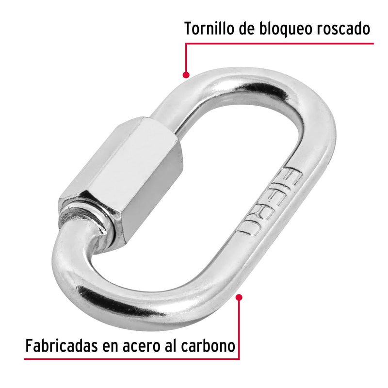 Bandola de acero de 3/16" con seguro,  Fiero