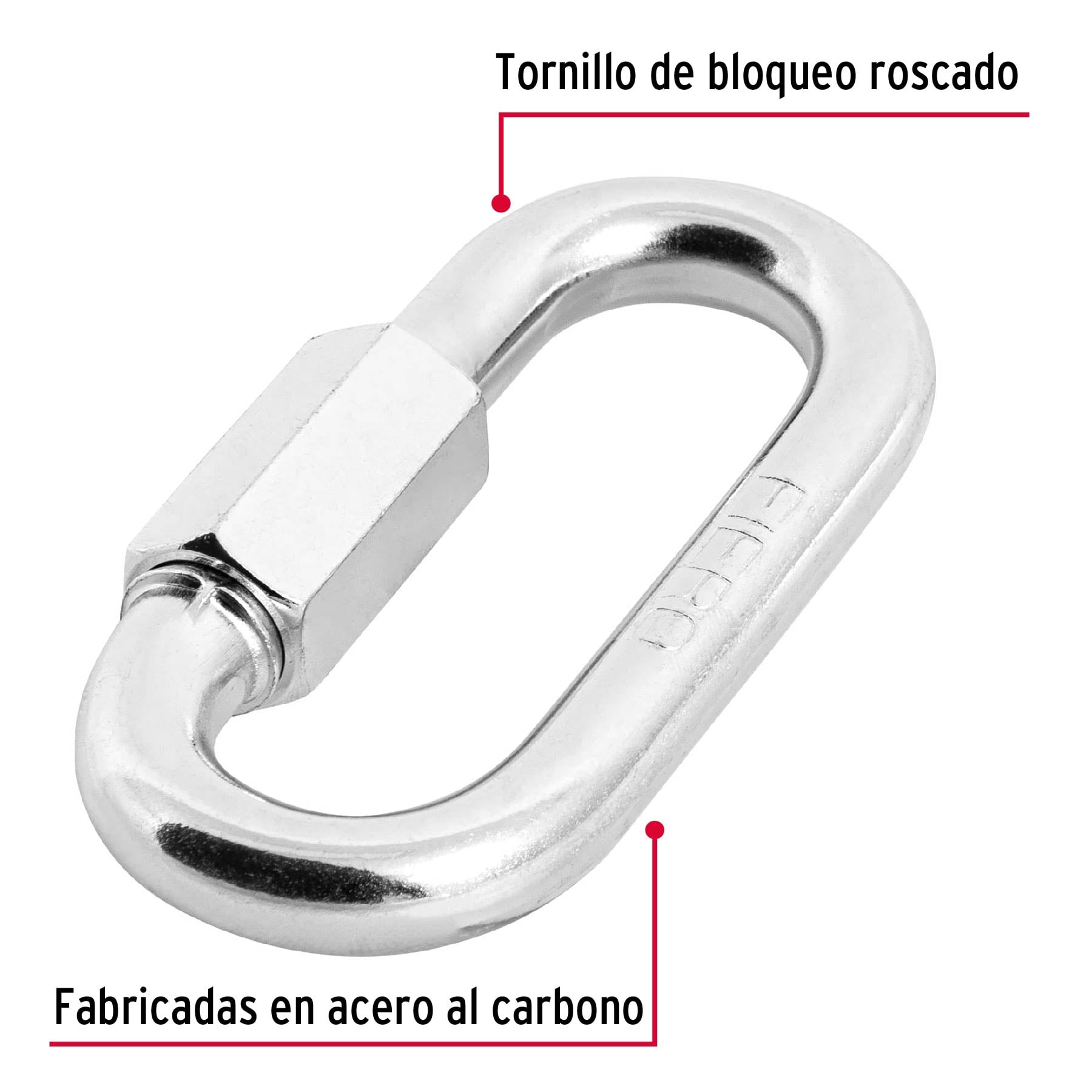 Bandola de acero de 3/8" con seguro, Fiero