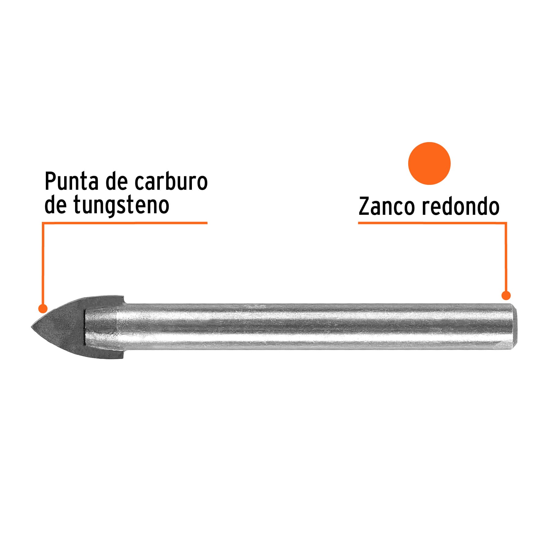 Broca para vidrio y azulejo de 1/2", Truper