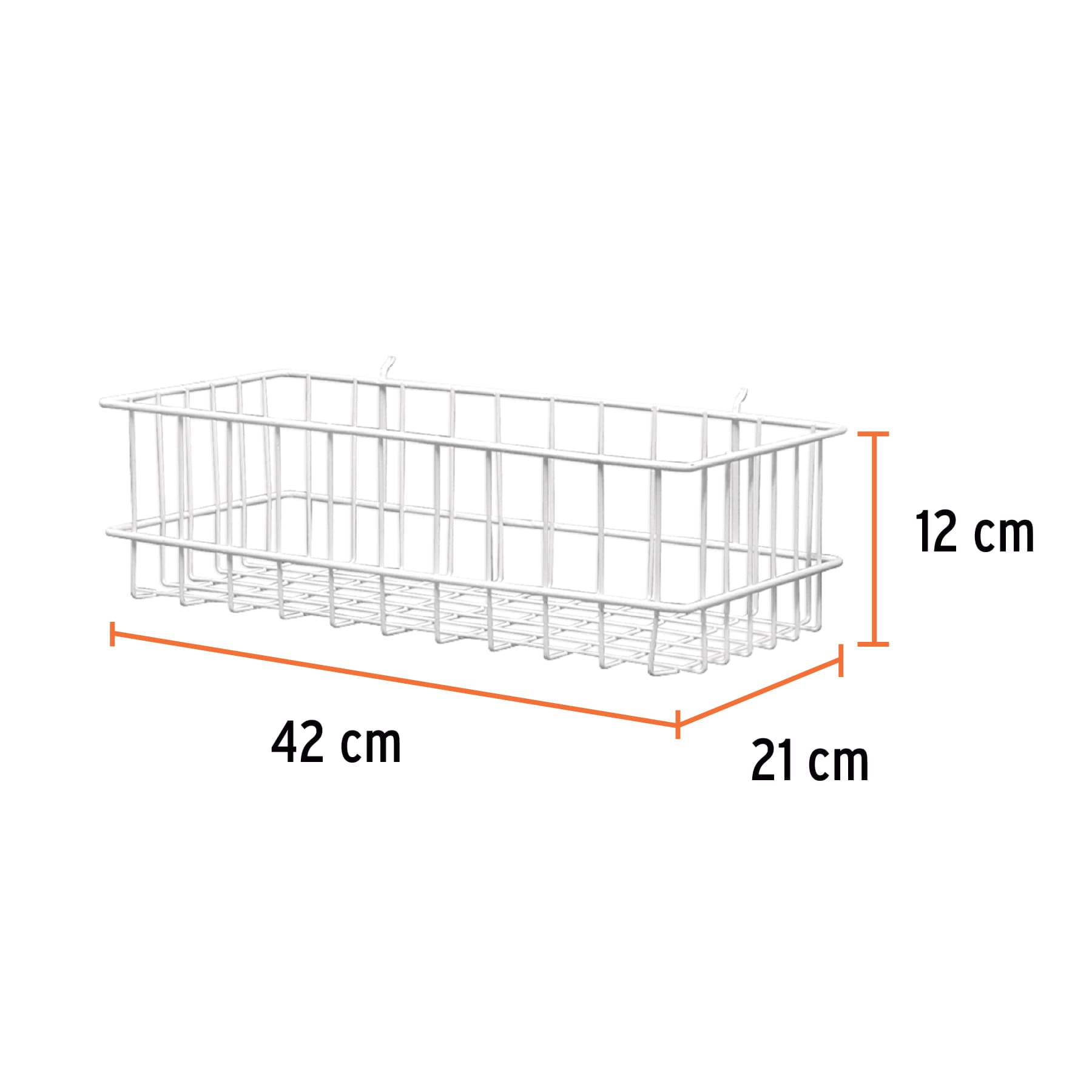 Canastilla de acero, 42 x 12 x 21 cm, Truper