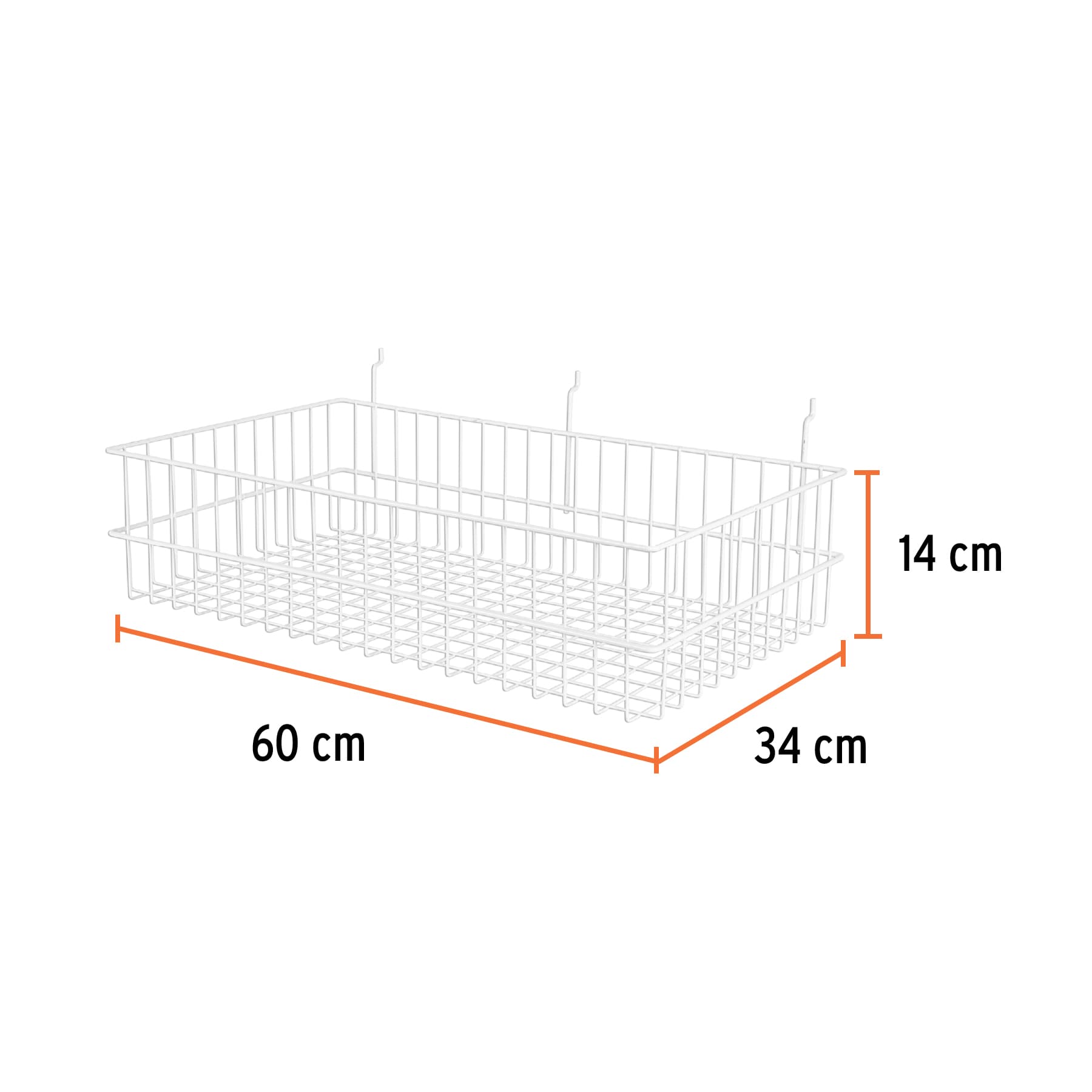 Canastilla de acero, 60 x 14 x 34 cm, Truper