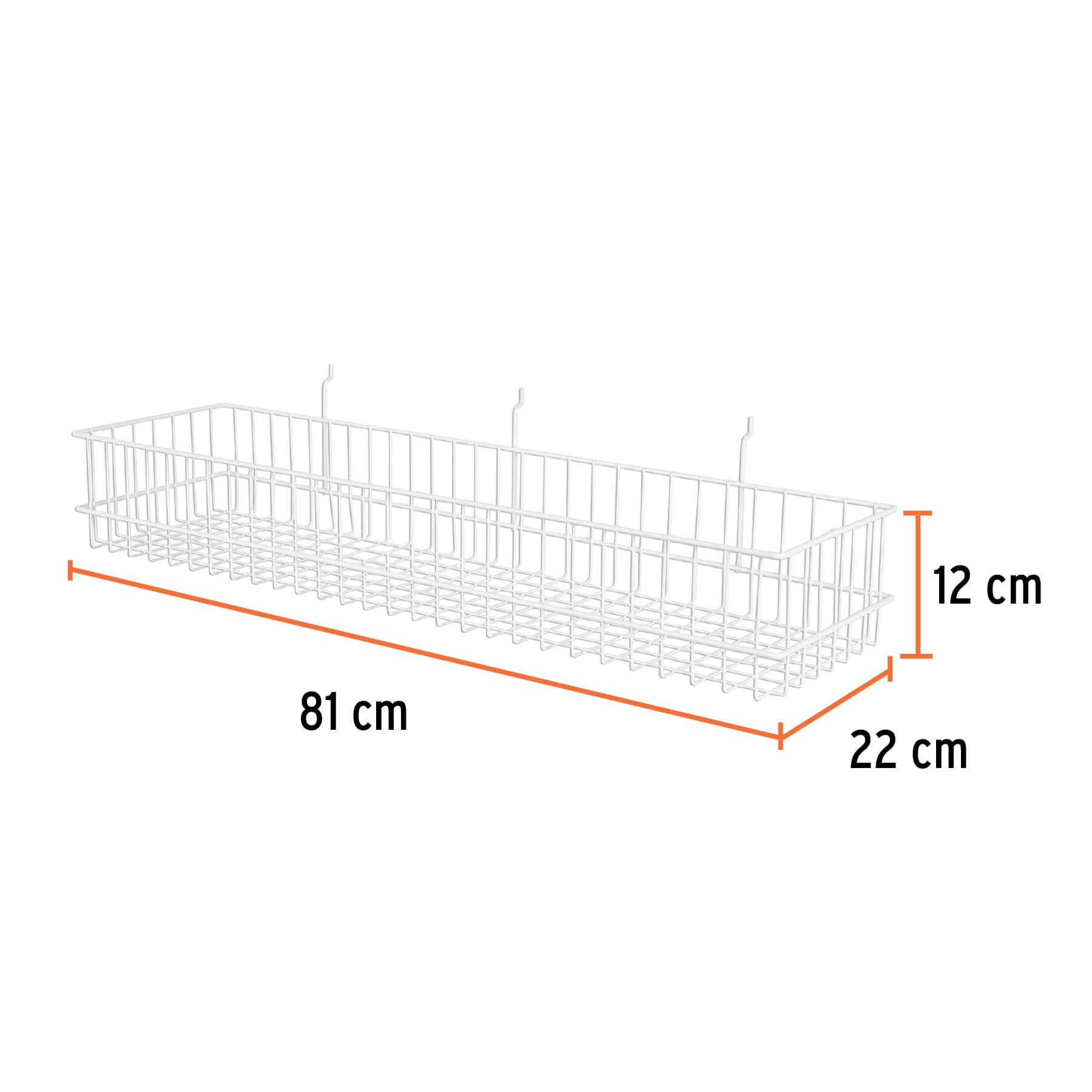 Canastilla de acero, 81 x 12 x 22 cm, Truper