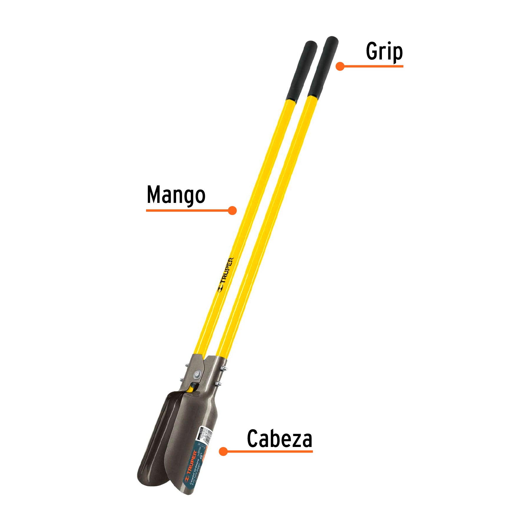 Cavador mangos de fibra de vidrio 45", Truper