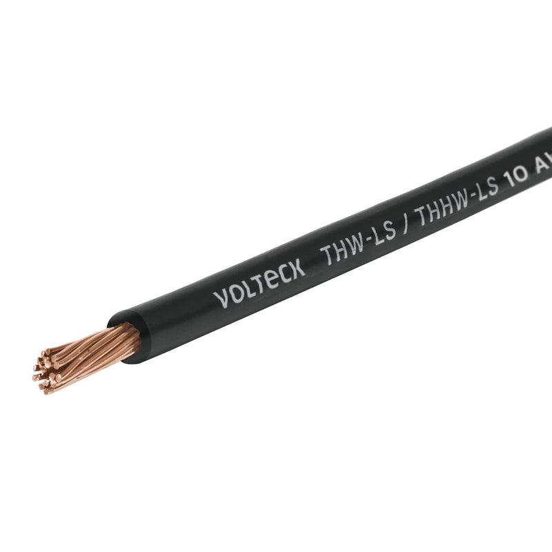Rollo de 100 m de cable THHW-LS 10 AWG negro,  Volteck
