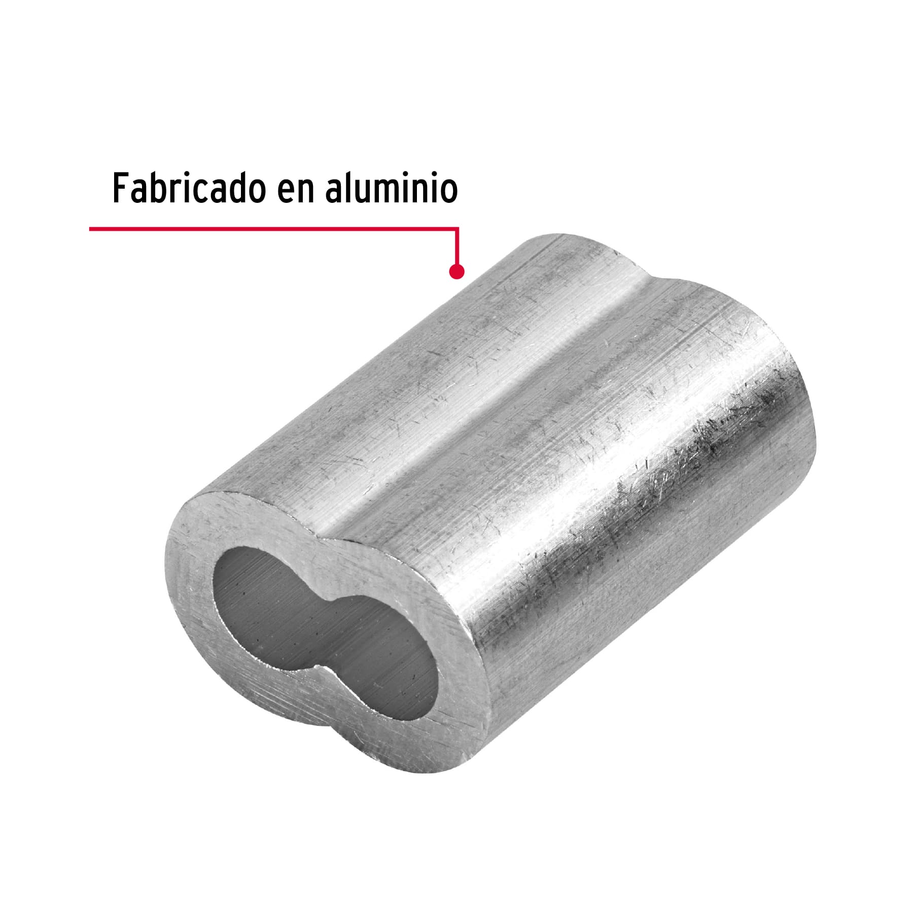 Bolsa con 50 casquillos dobles de aluminio, 1/4", Fiero