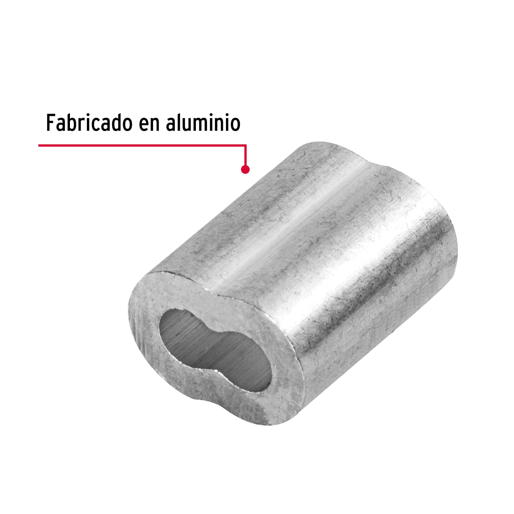 Bolsa con 50 casquillos dobles de aluminio, 1/8", Fiero