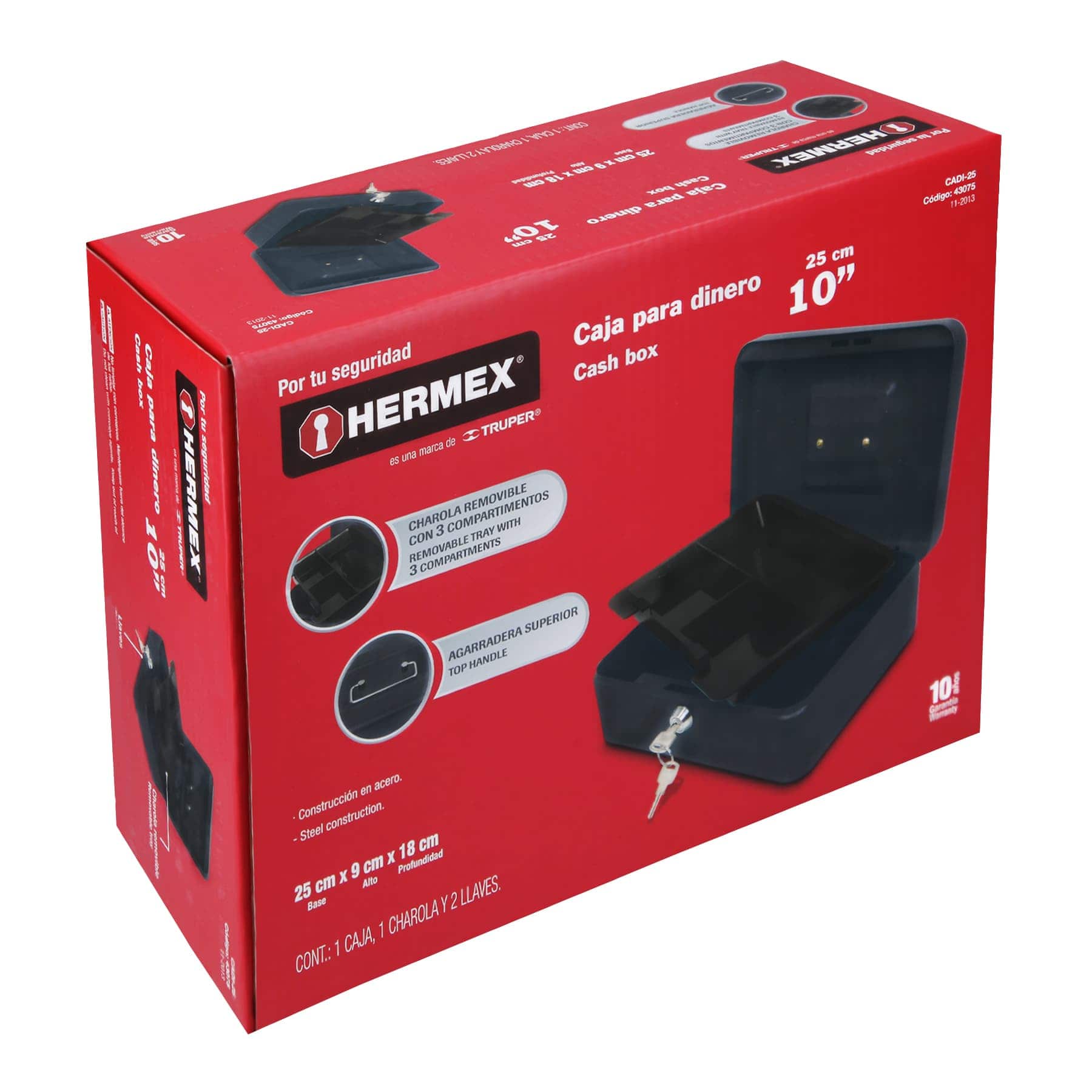 Caja para dinero, 25 cm, Hermex
