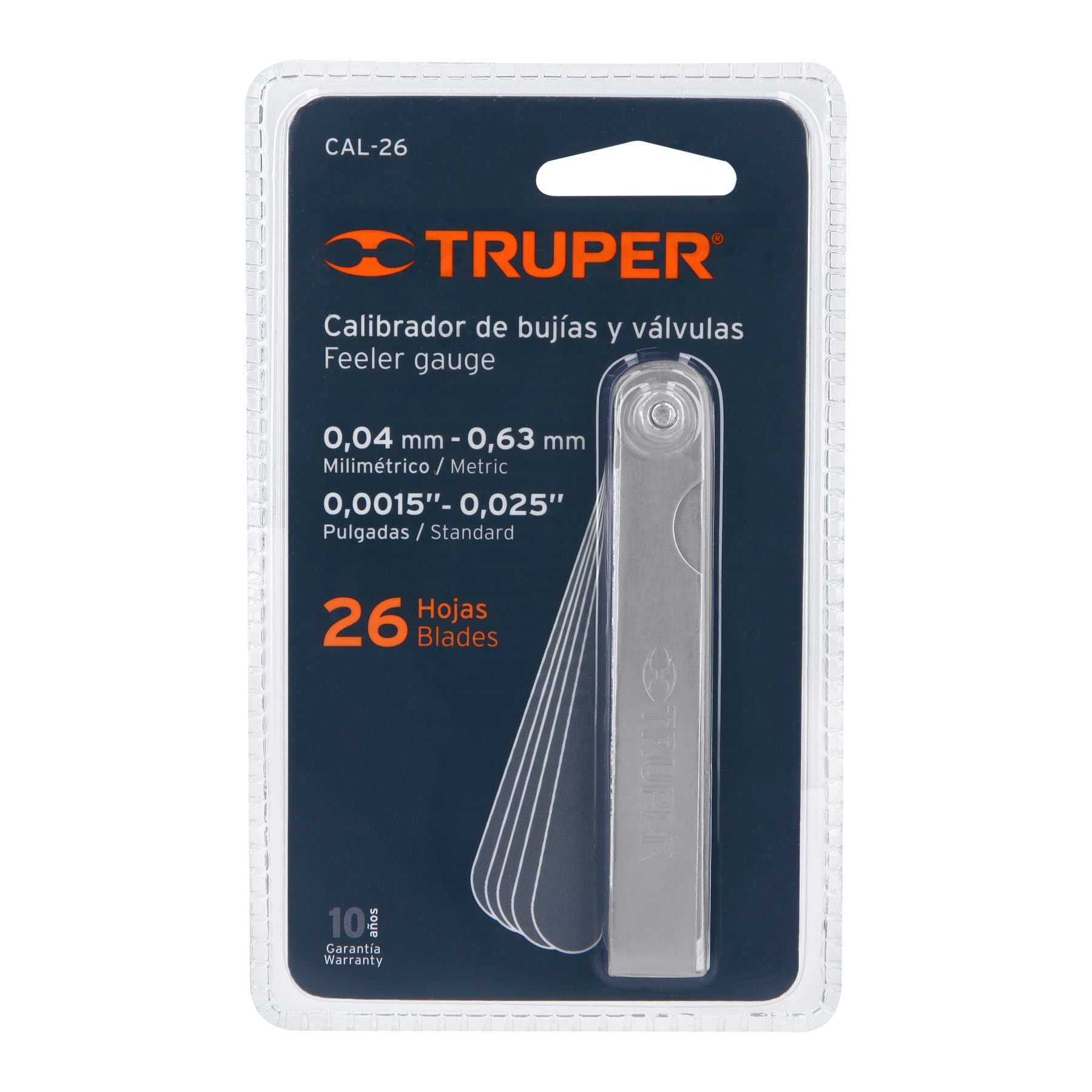 Calibrador de 26 hojas estándar / mm, Truper