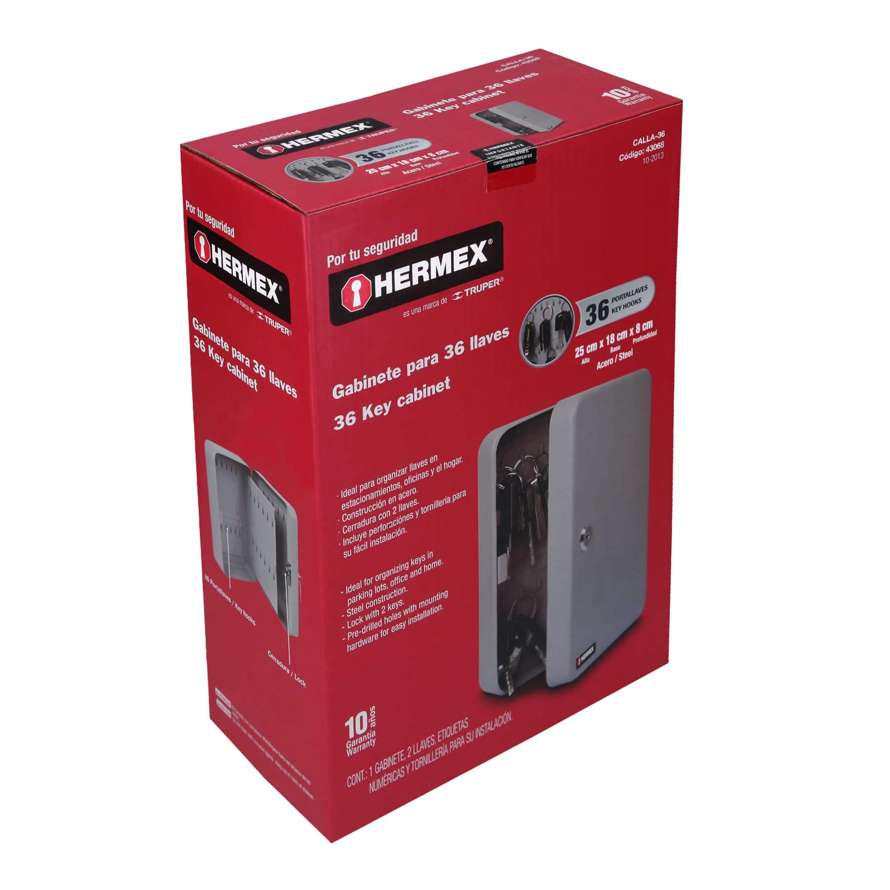 Caja con 36 ganchos para llaves, Hermex