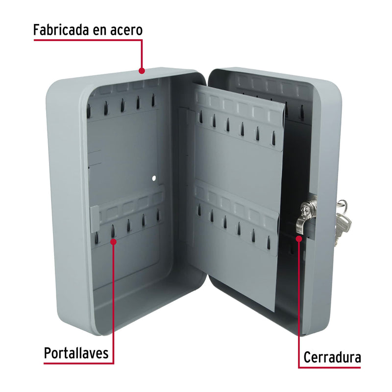Caja con 36 ganchos para llaves,  Hermex