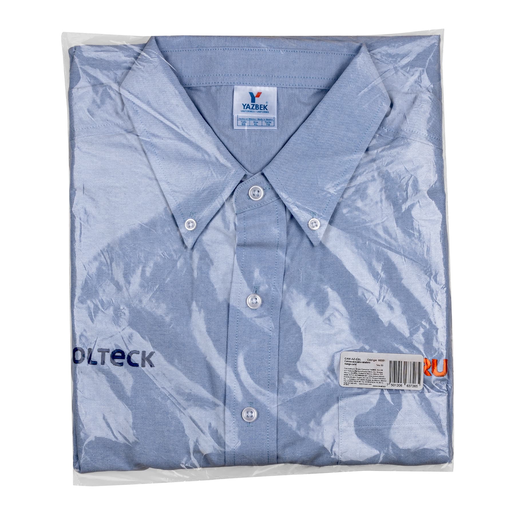Camisa manga corta para hombre, azul, EG, Truper