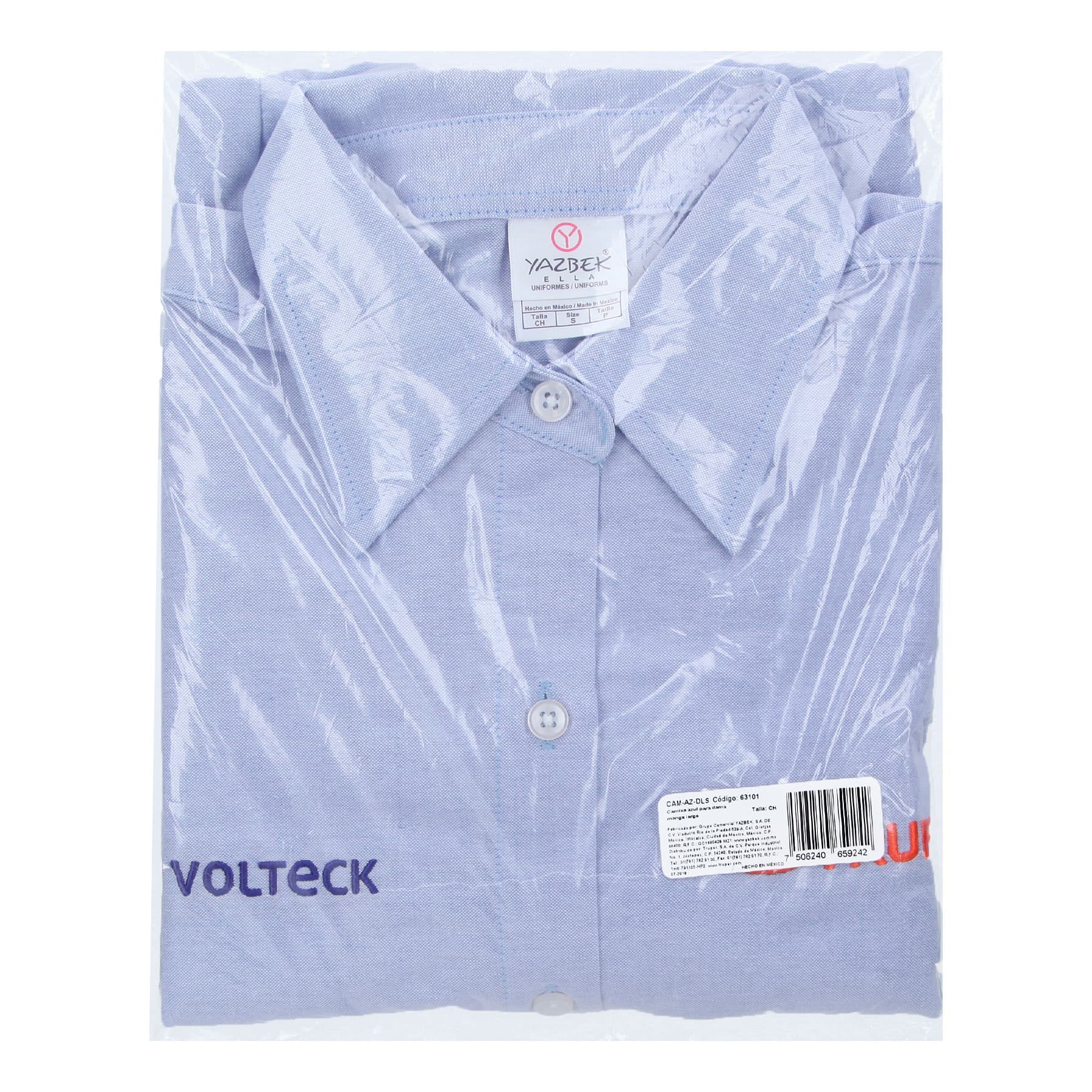 Camisa manga larga para mujer, azul, CH, Truper