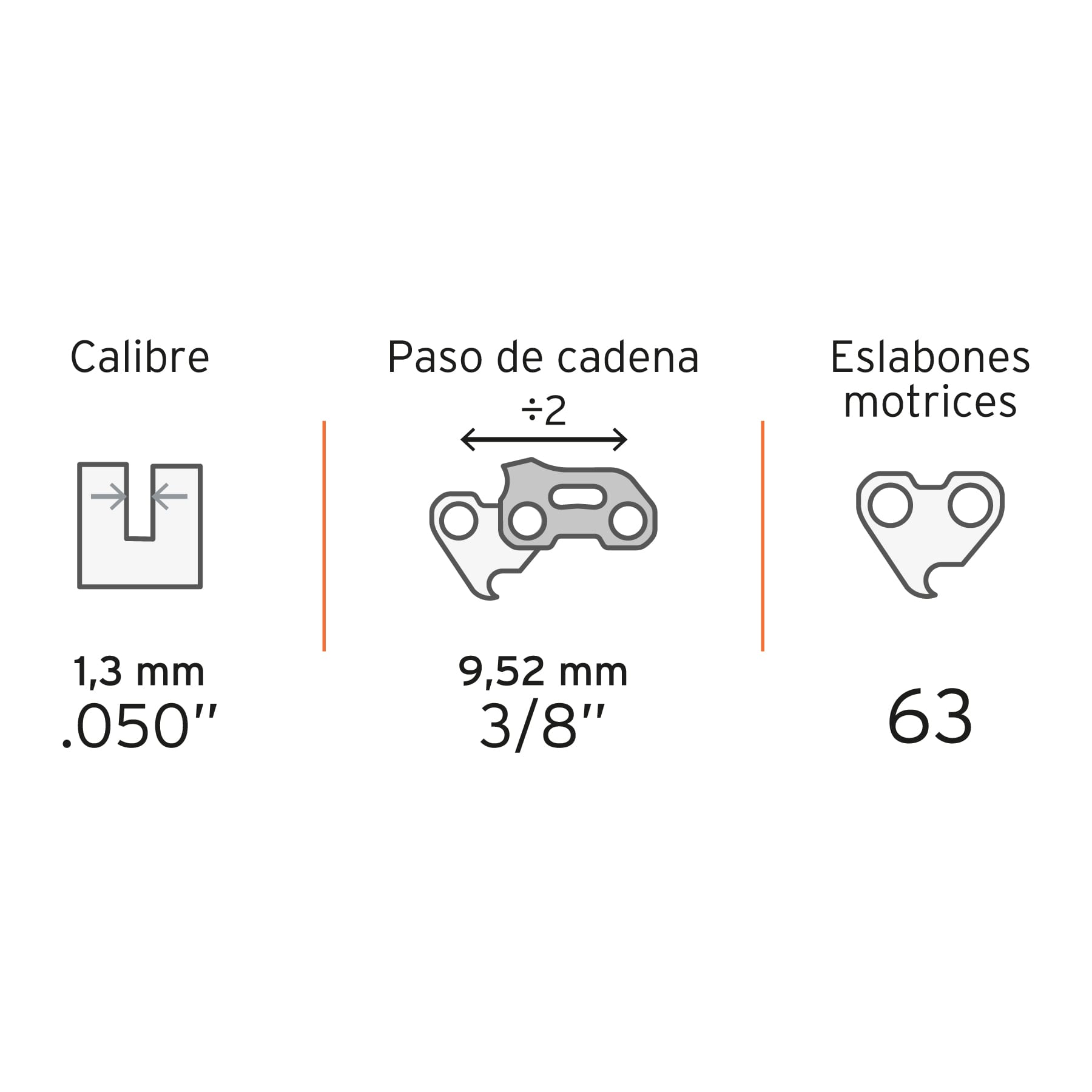 Cadena de repuesto para motosierra eléctrica 18", Truper