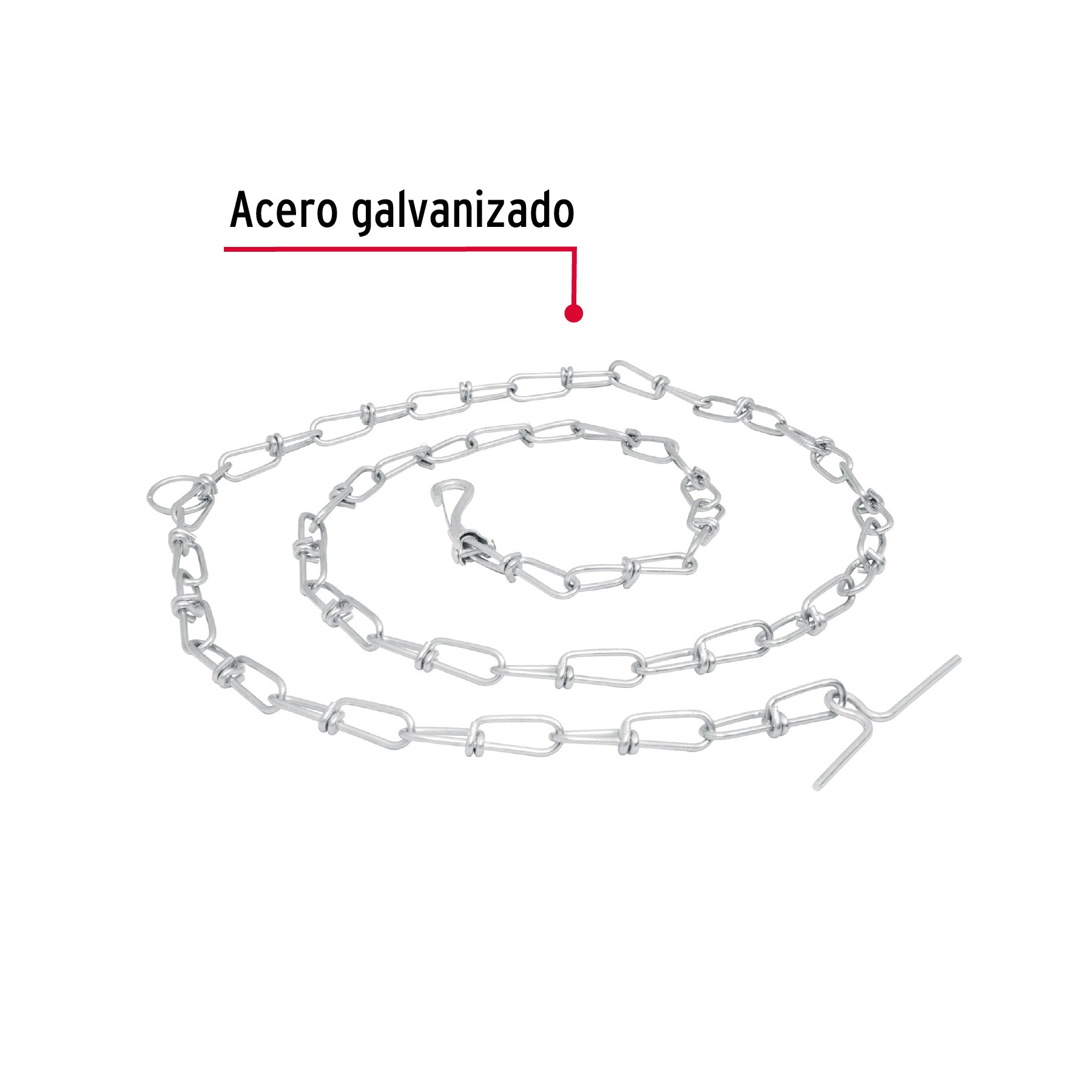 Cadena de 1.8 m de amarre para perro, 2.9 mm, Fiero