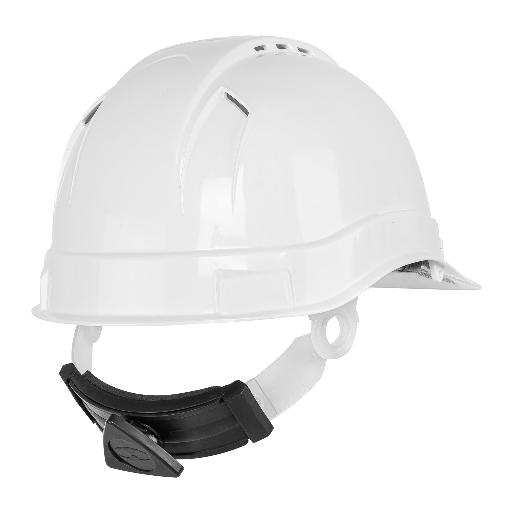 Casco de seguridad ventilado, ajuste de matraca, blanco