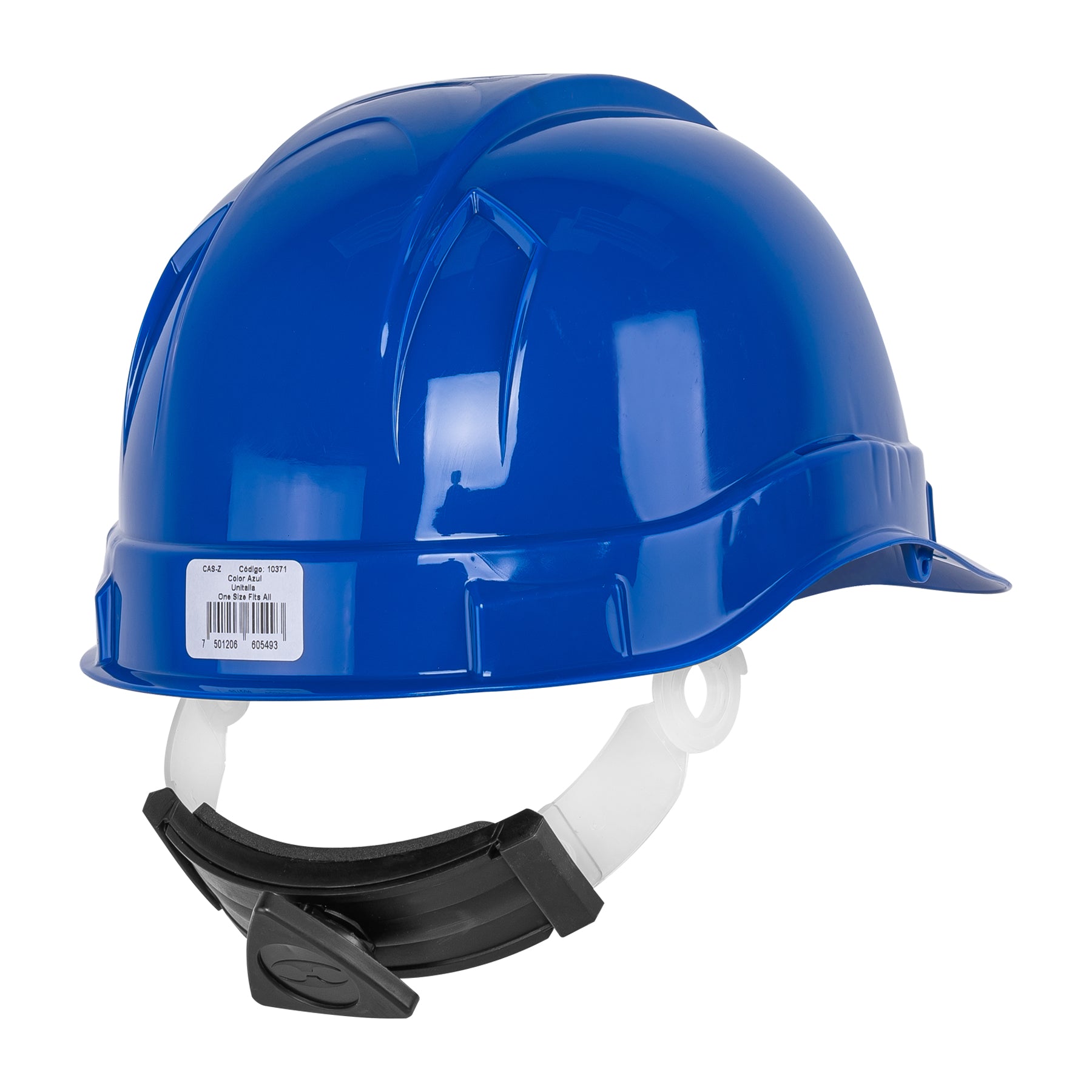 Casco de seguridad ventilado, ajuste de matraca, azul
