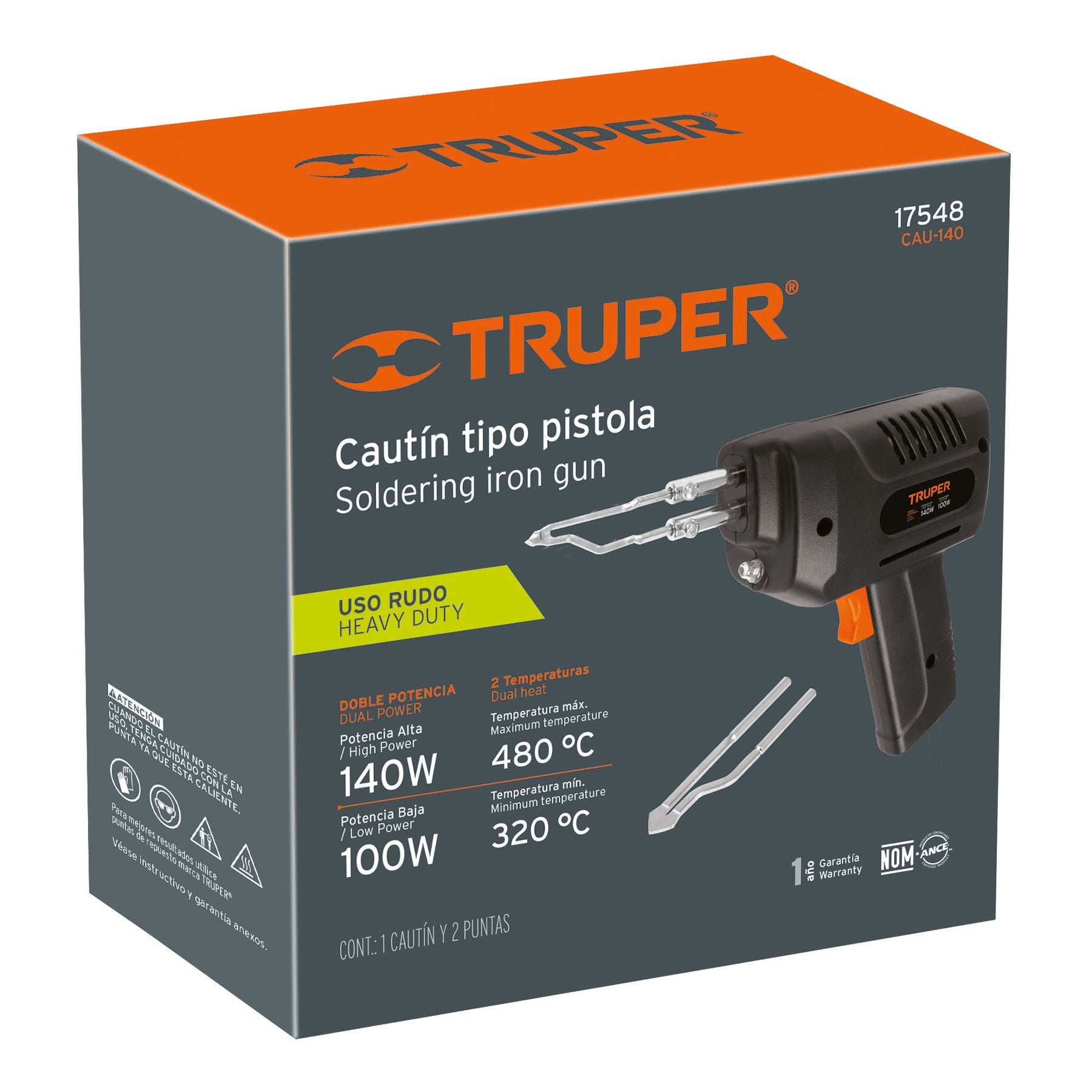 Cautín 140 W tipo pistola con 2 temperaturas, Truper