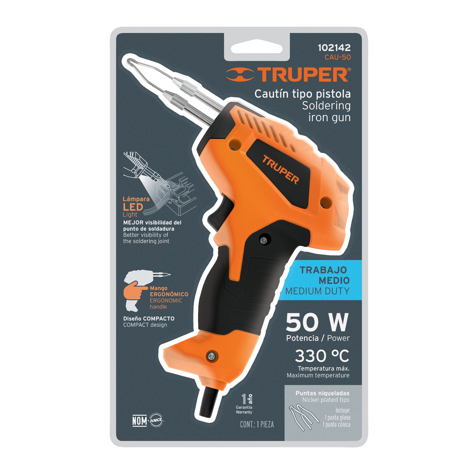 Cautín 50 W tipo pistola, Truper