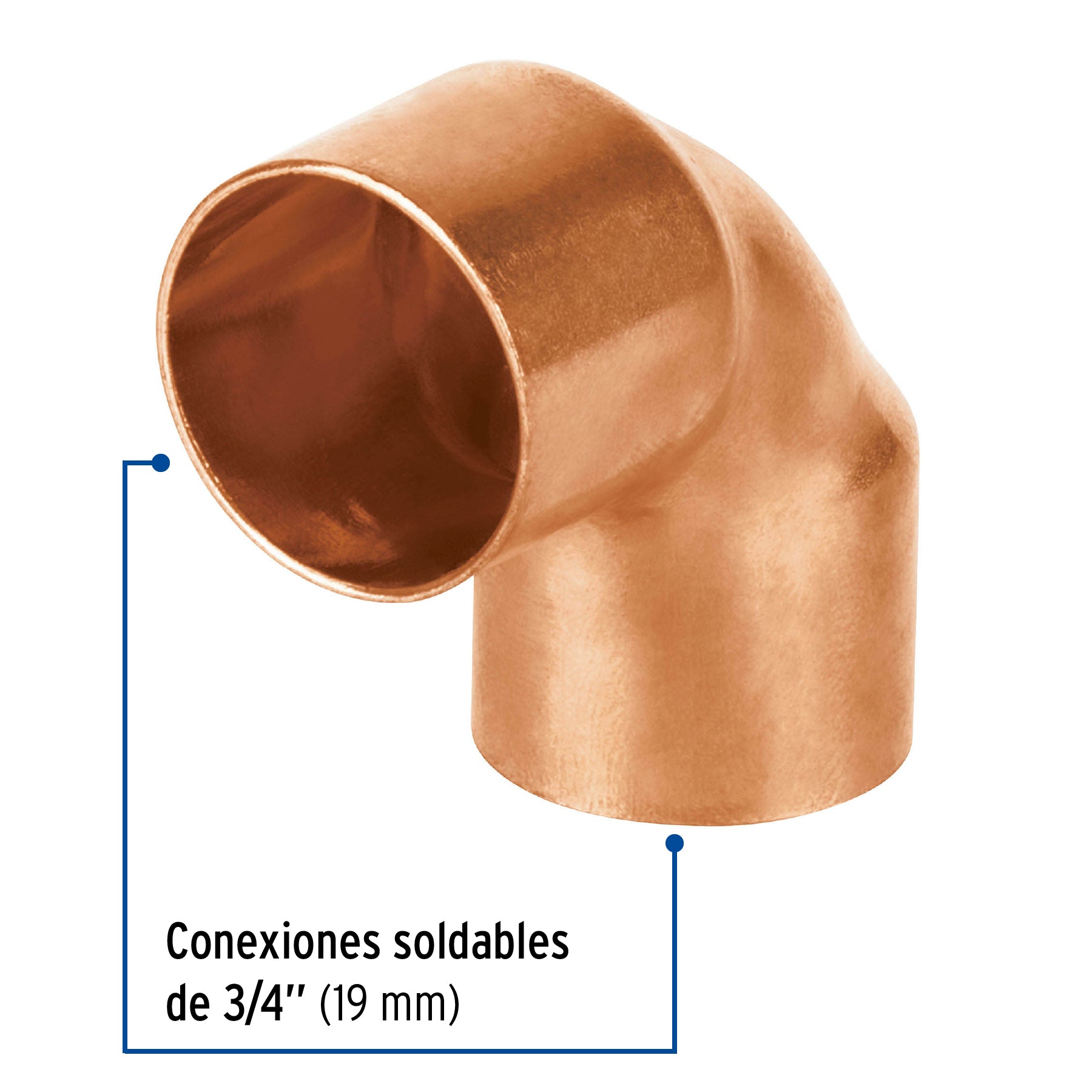 Codo de cobre 90∞ de 3/4", Foset Basic