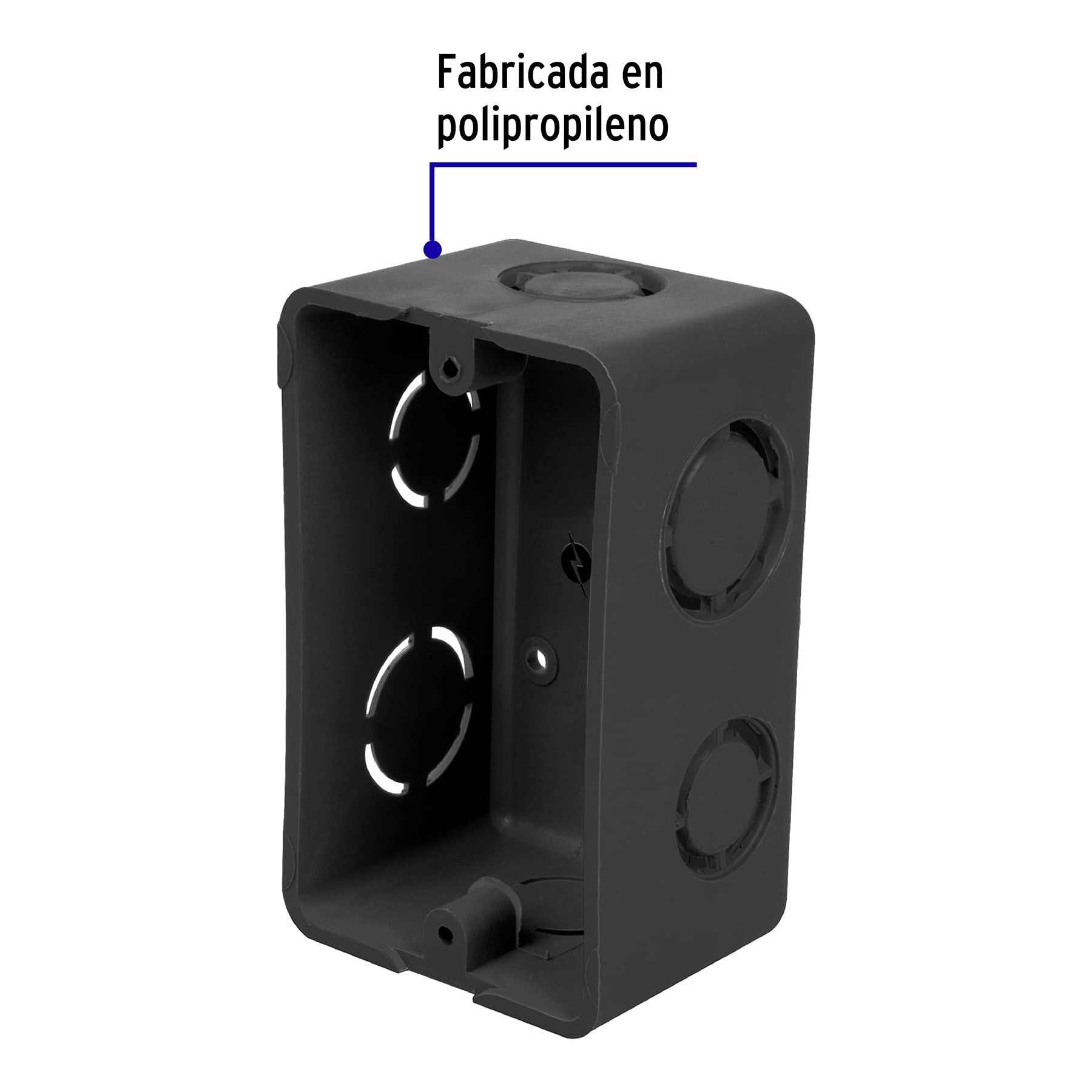 Caja tipo chalupa 2" x 4" plástica, Volteck