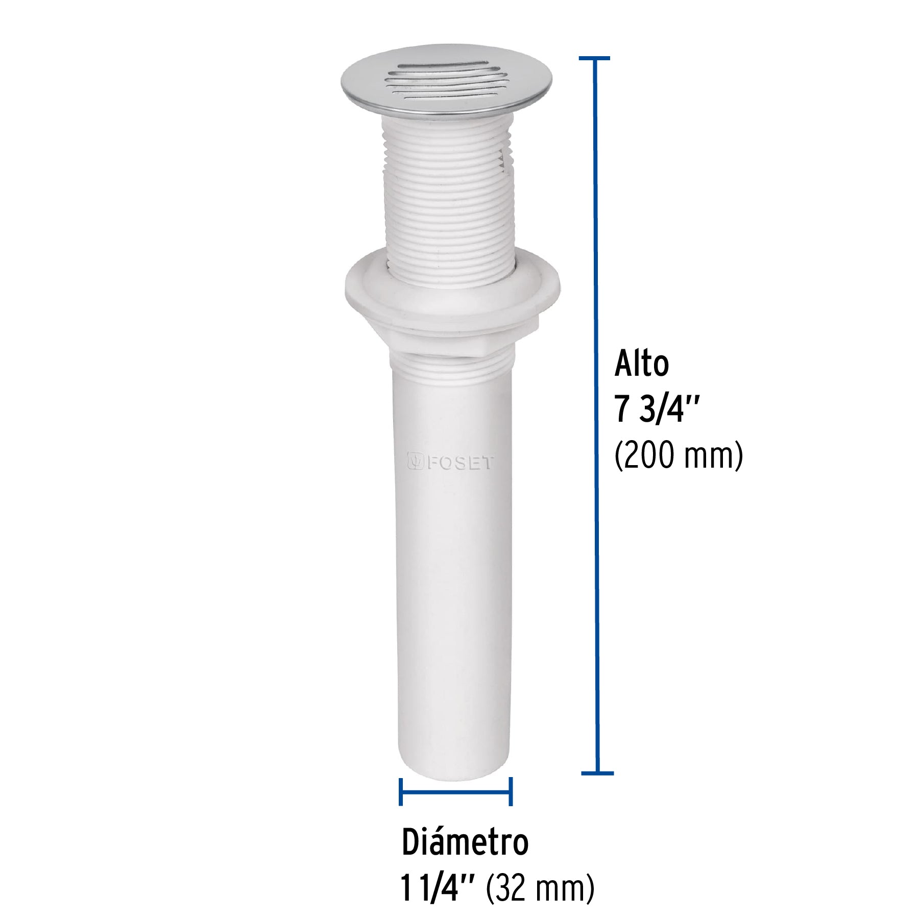 Contra para lavabo con rebosadero, polipropileno, 1-1/4"