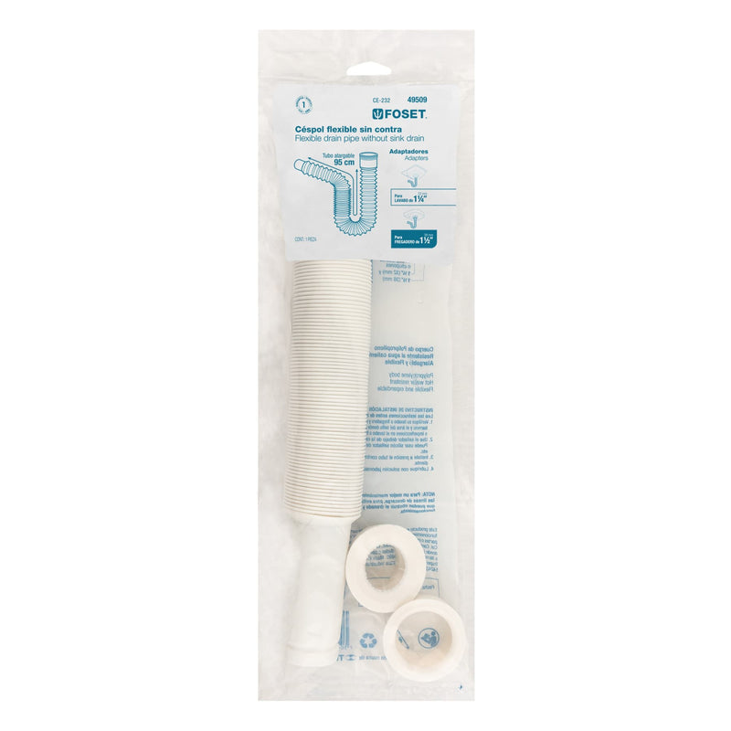 Céspol flexible para lavabo y fregadero,  polipropileno,  blanco
