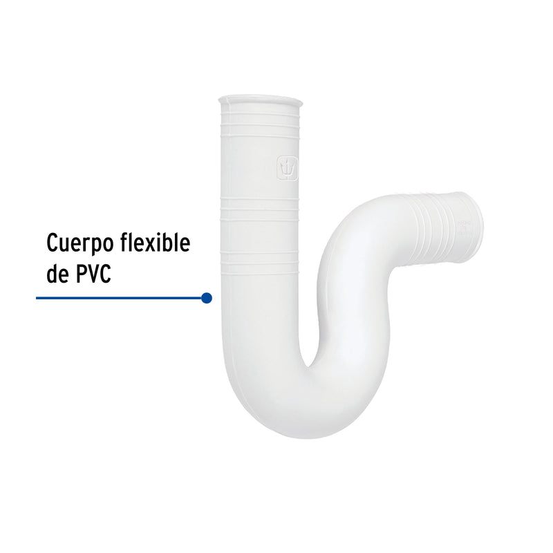Céspol flexible de PVC de 1-1/4" para lavabo,  Foset